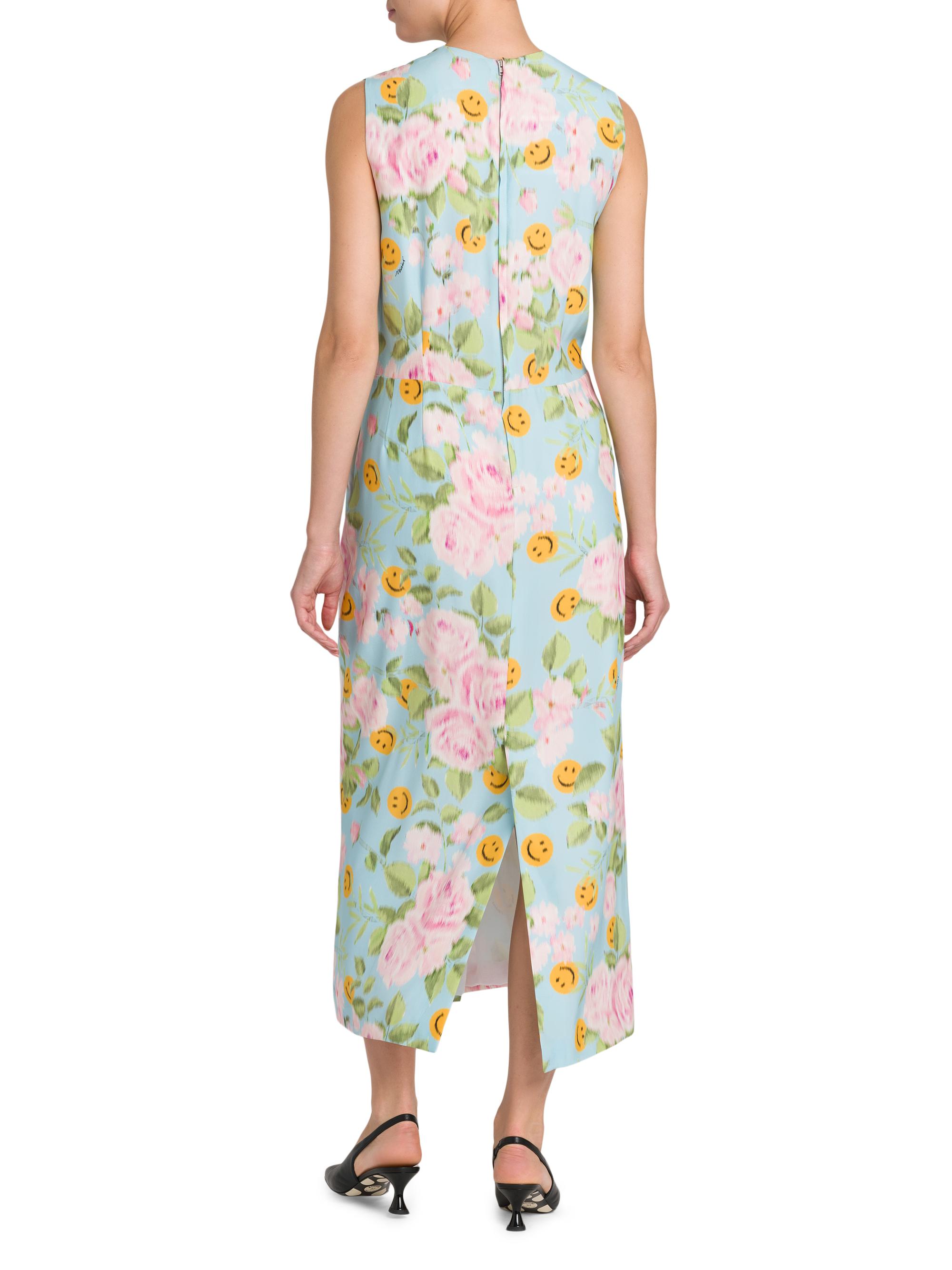 Moschino Smiley And Flower Print Silk Midi-Dress | Saks Fifth Avenue