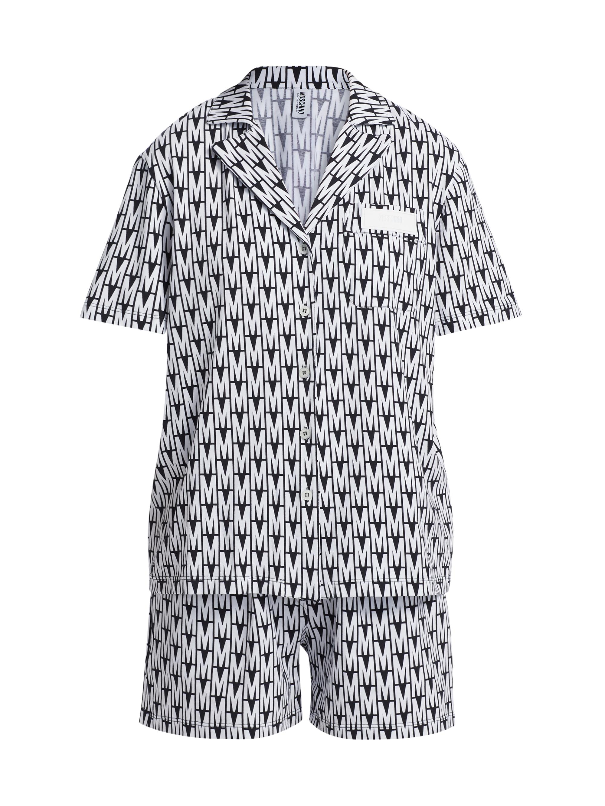Moschino Women's Monogram Print Short Pajamas Set - Multi Black