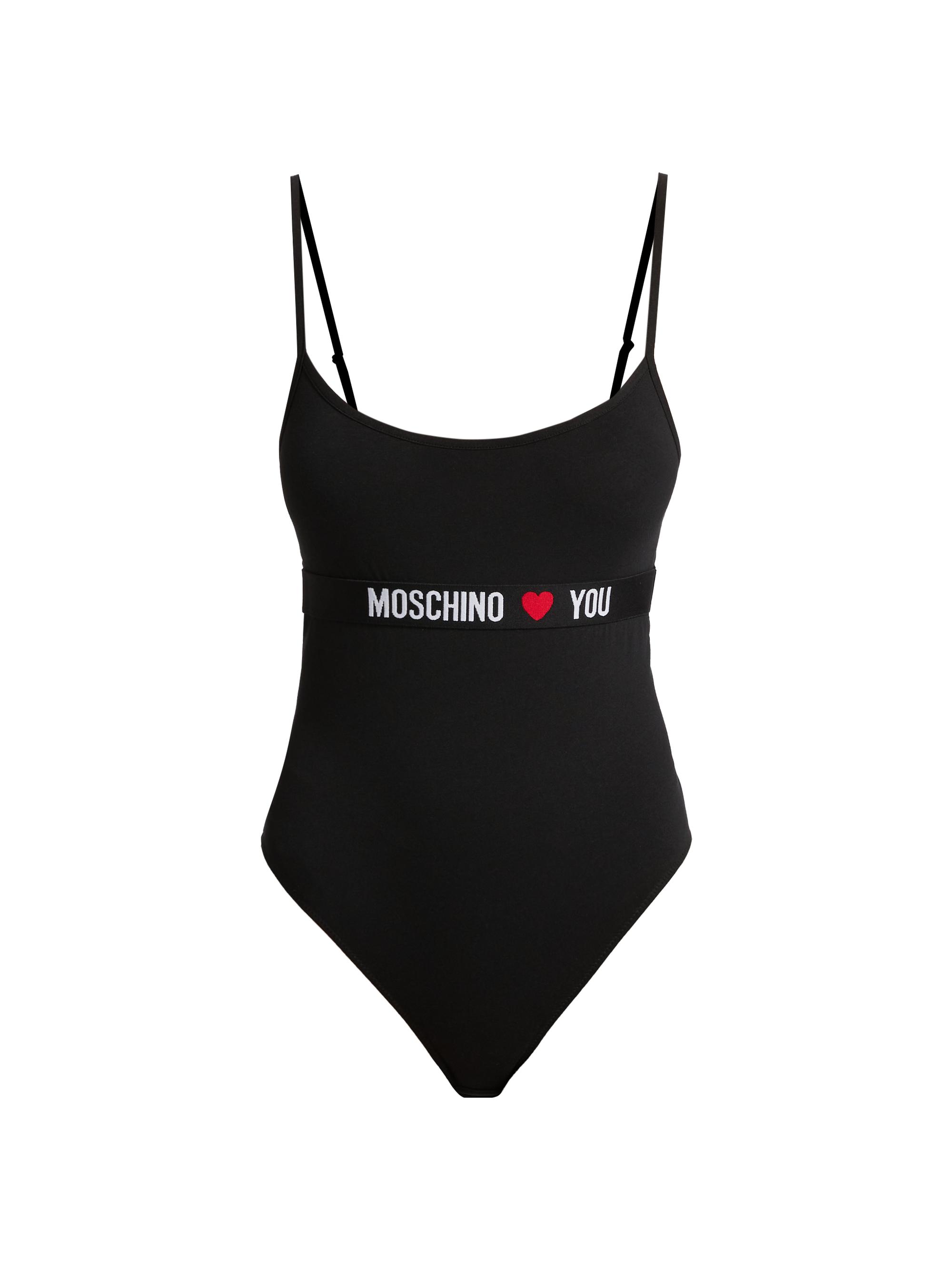 Moschino Women's Logo Stretch Jersey Bodysuit - Black