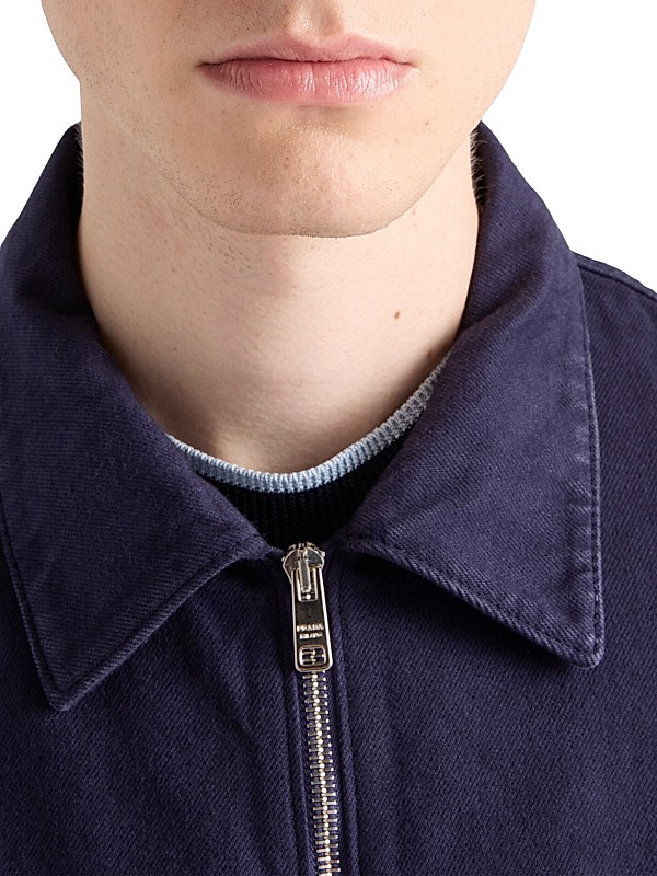 Shop Prada Old Denim Zipper Jacket | Saks Fifth Avenue Shop Prada Old Denim Zipper Jacket | Saks Fifth Avenue