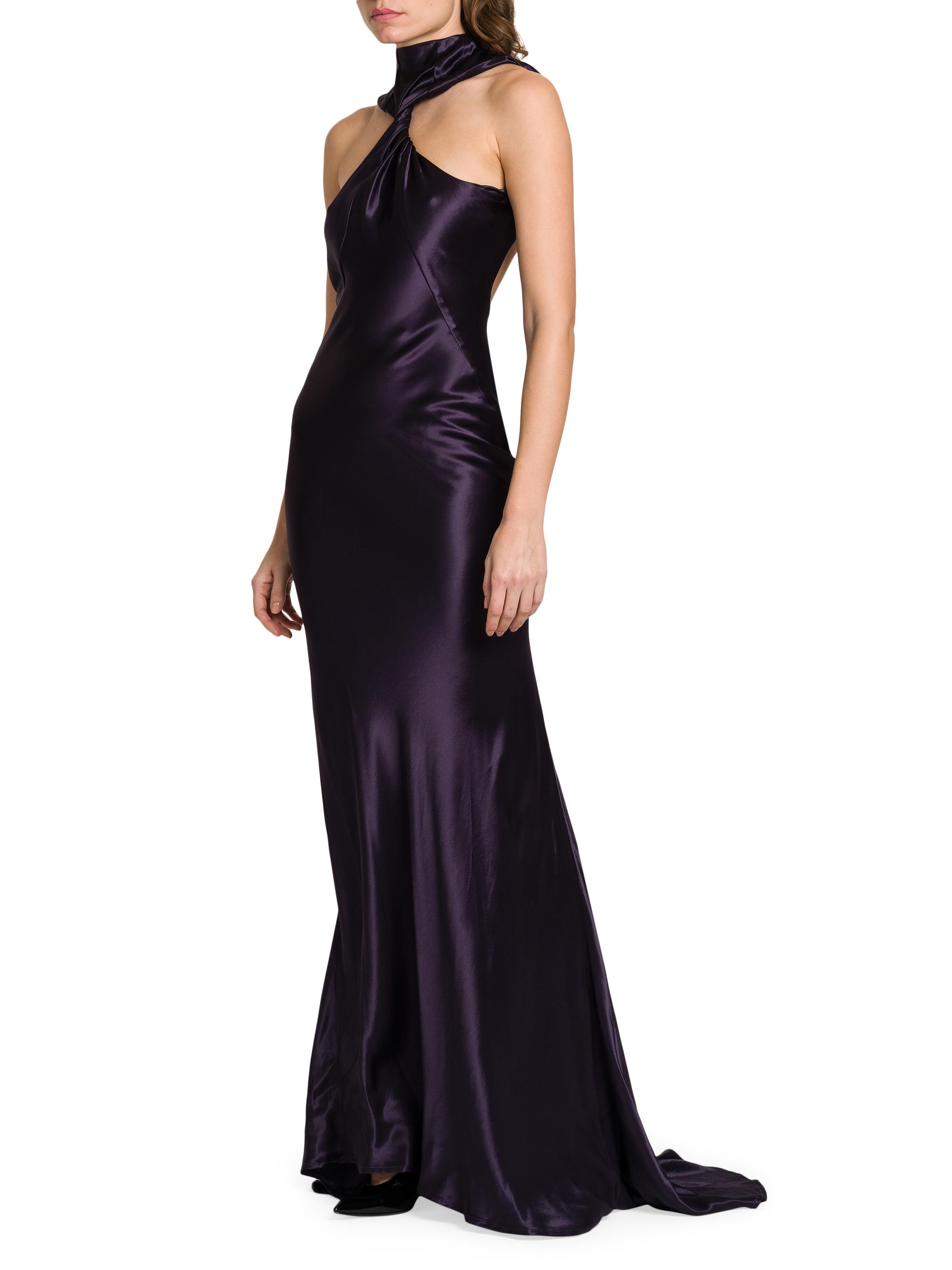 The Attico Satin Twisted Halter Gown | Saks Fifth Avenue