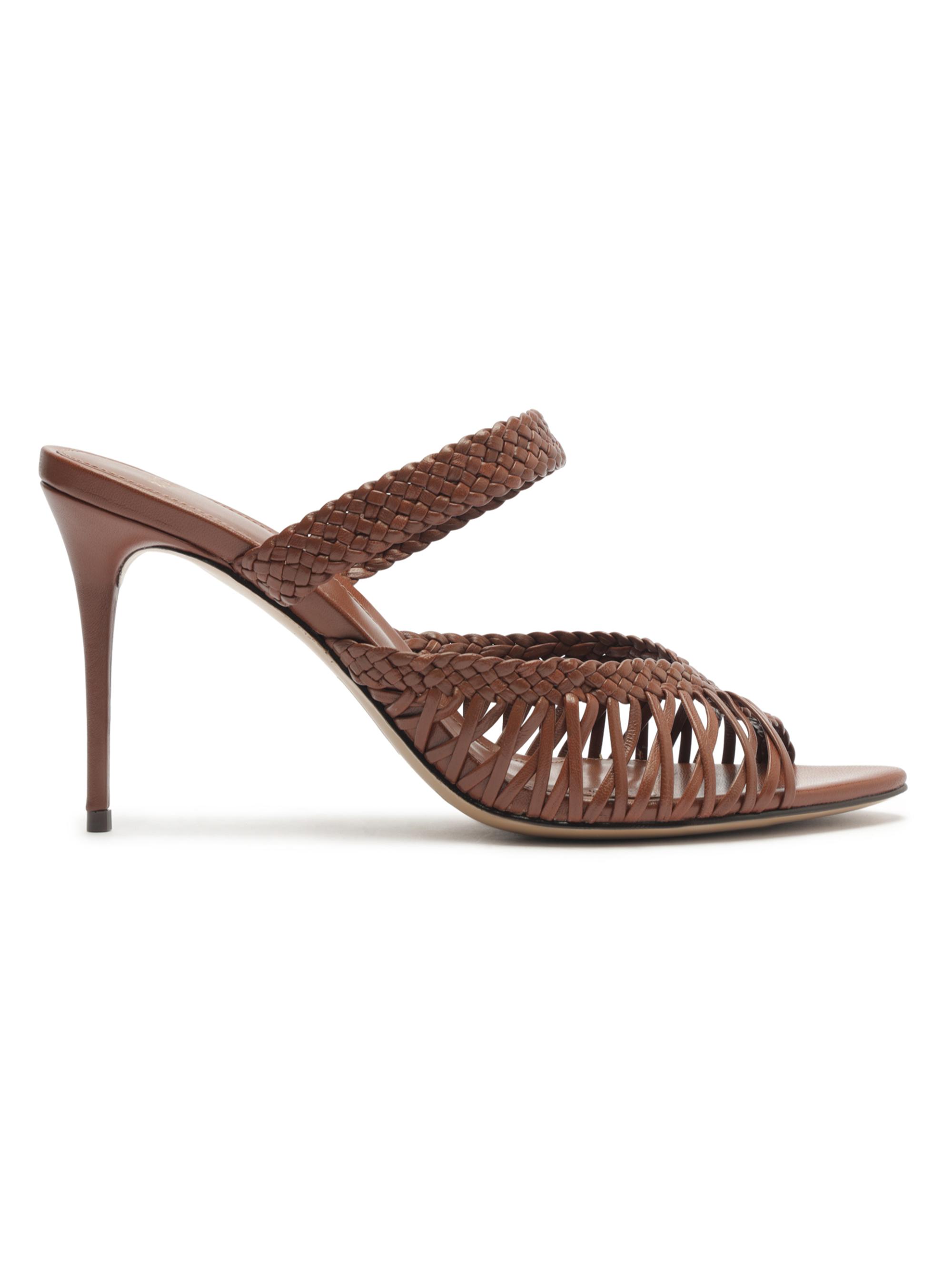 Alexandre Birman Women's Agatha 85MM Braided Leather Sandals - Chocolate Fondue