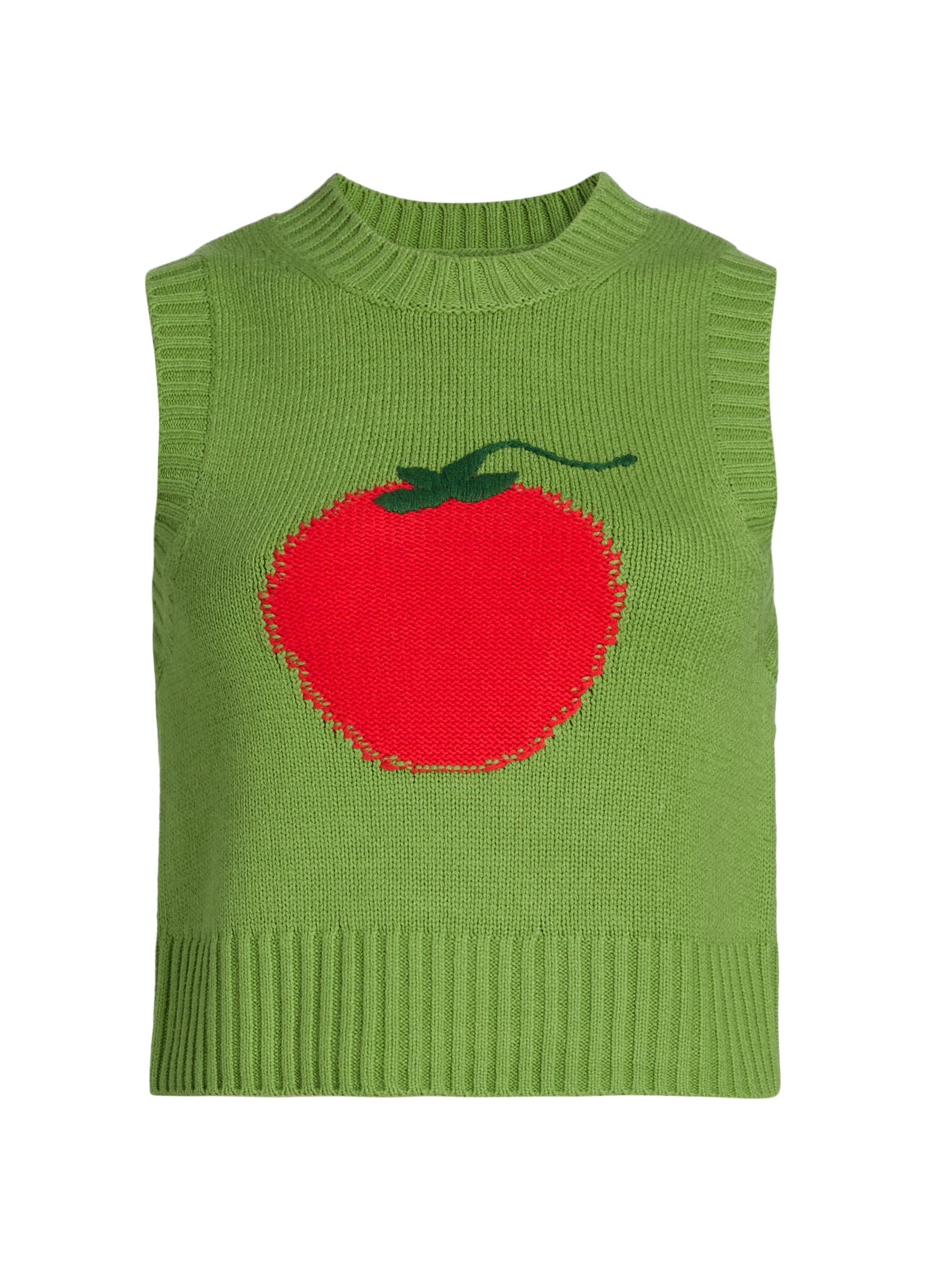 Staud Women's Pingo Tomato Sweater Vest - Roma Leaf