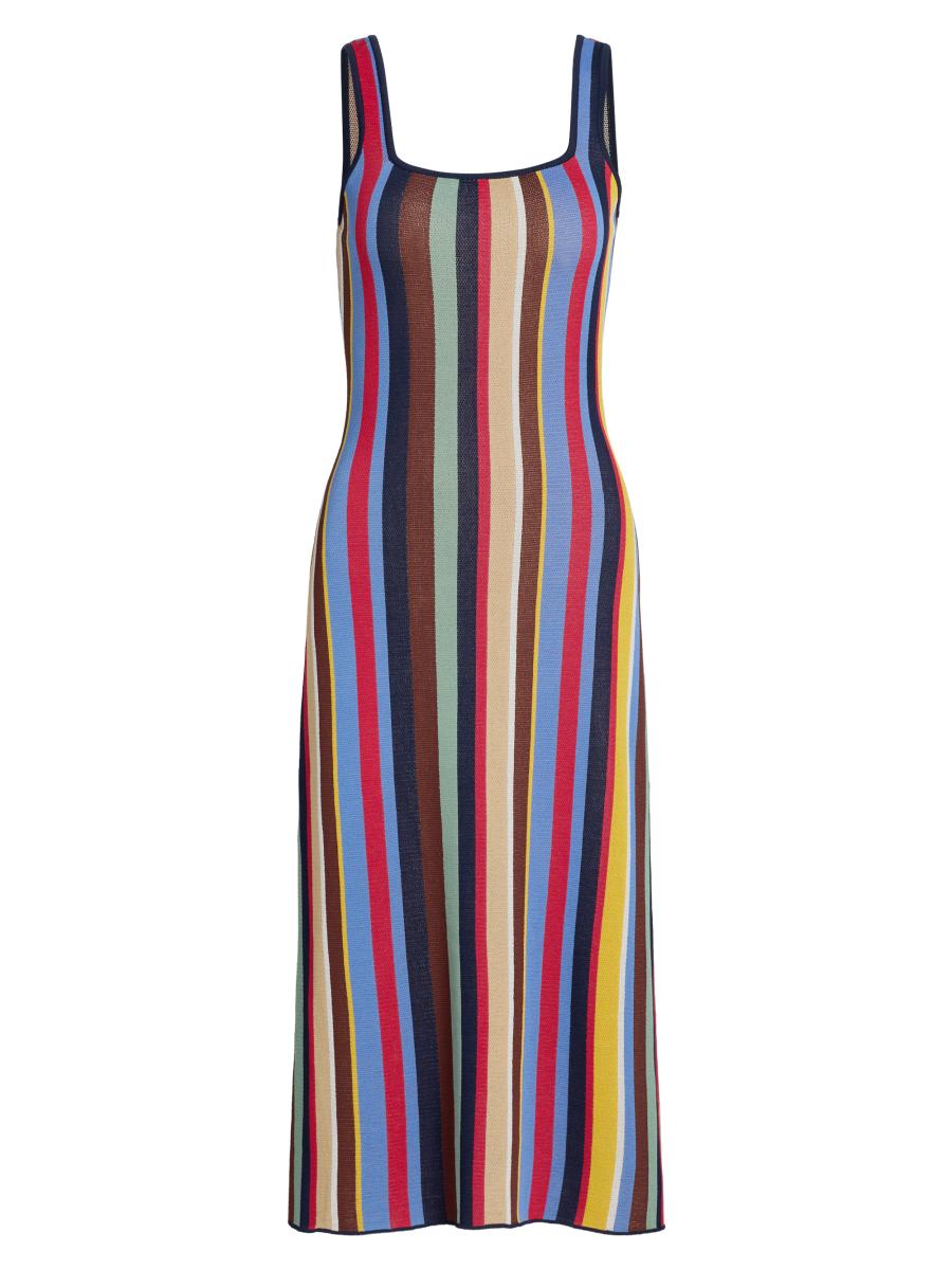 STAUD, Katie Dress in Market Stripe, Size Xs