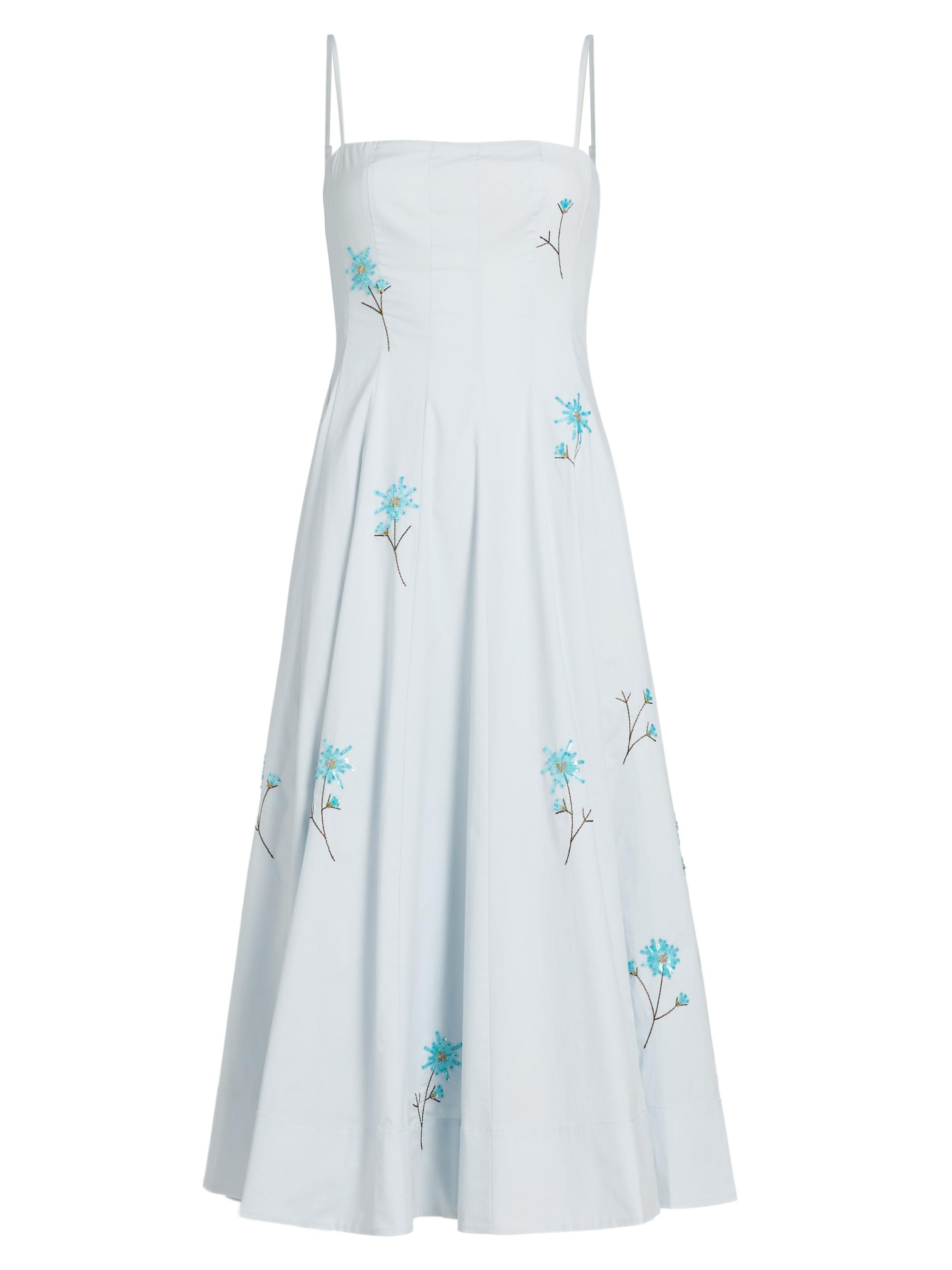 Staud Women's Wylie Embellished Poplin Midi-Dress - Dandelion Sky