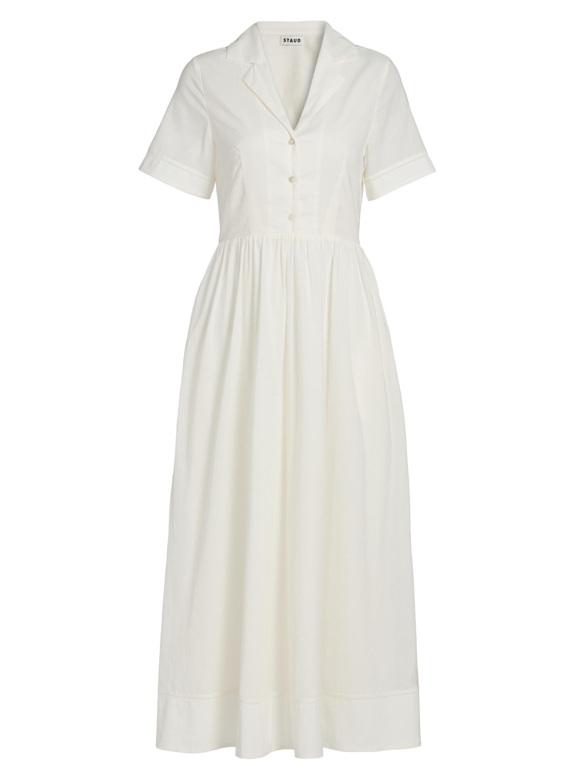 Staud Women's Meryl Voile Midi Shirtdress - White