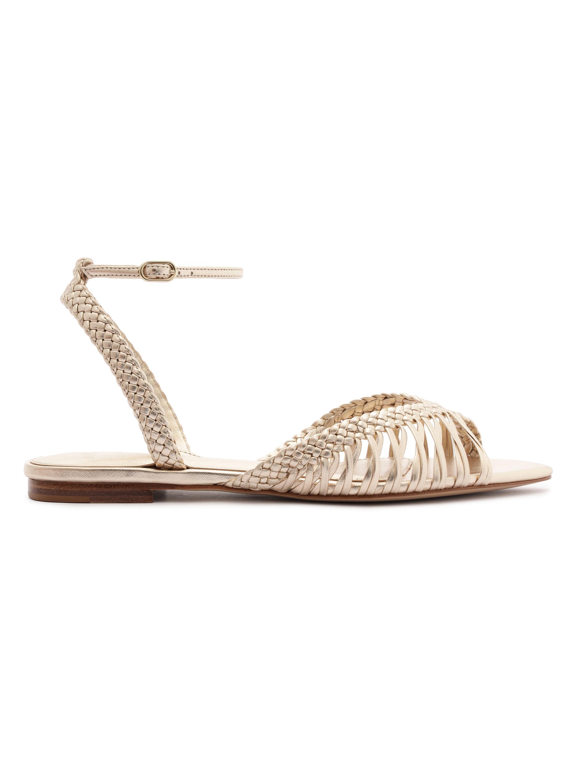 Alexandre Birman Women's Agatha Metallic Leather Sandals - Golden