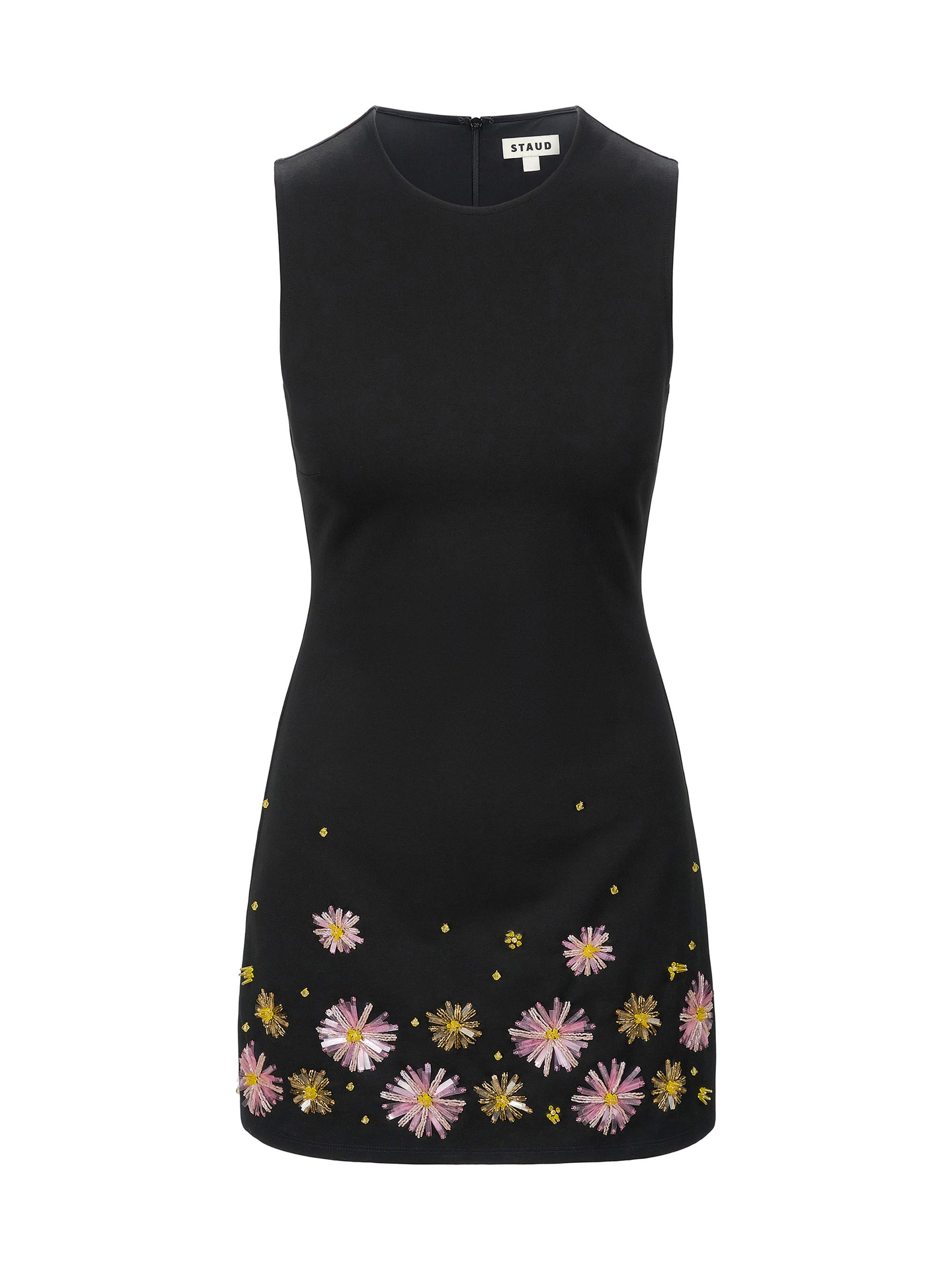 Staud Women's Mercer Glass Beaded Minidress - Dahlia Daydream Black