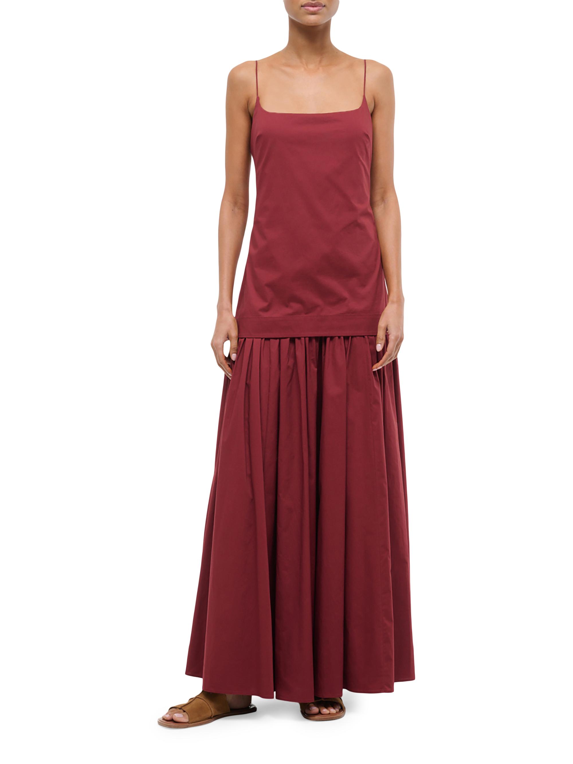 sachin and babi light blue dress MATTEAU Strapless Drop Waist Poplin Long Dress Matteau