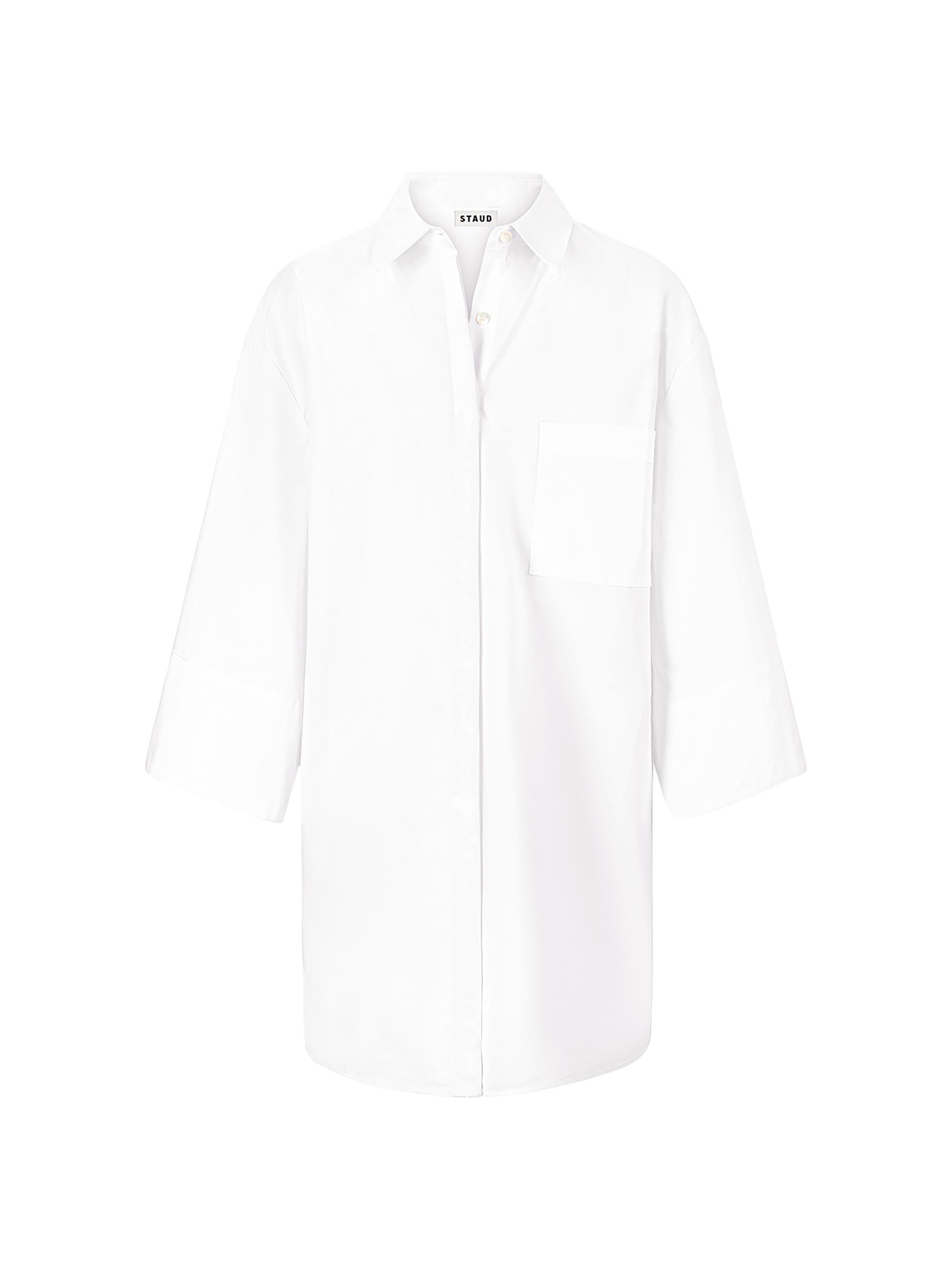 Staud Women's Nico Cotton Poplin Shirtdress - White