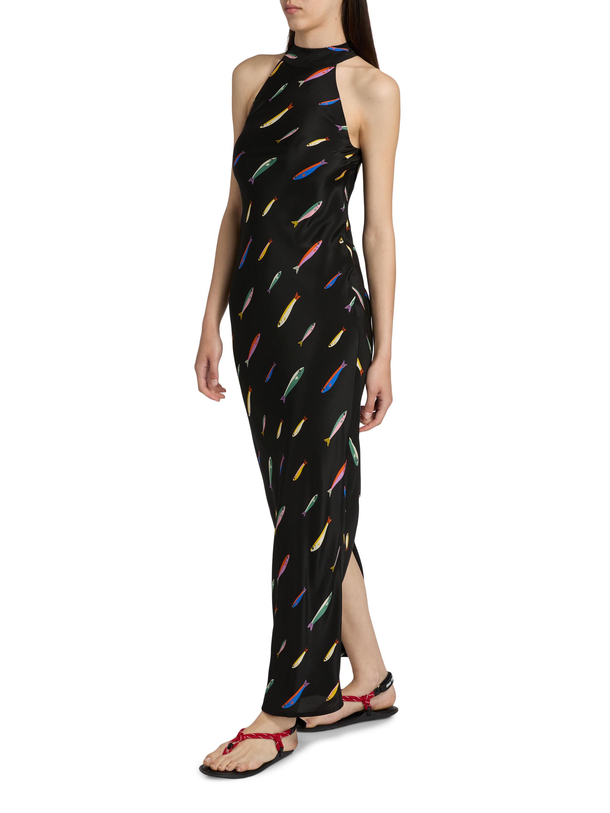 staud evangeline silk dress pop sardines black Staud Evangeline Silk Dress in Pop Sardines Black
