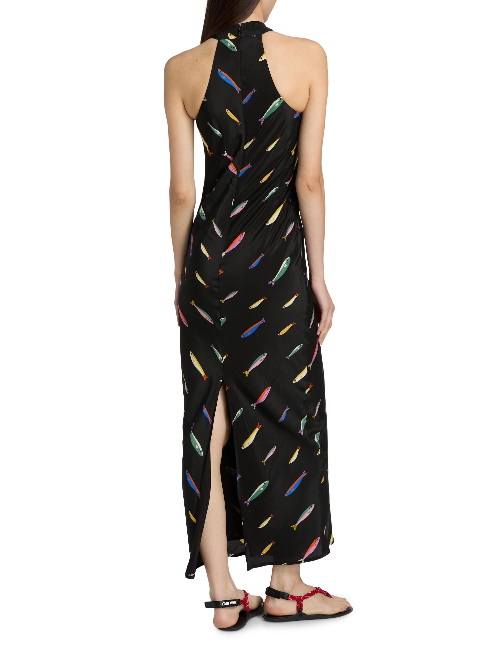staud fish dress Staud Brea Dress Pacific Shark Print Mini