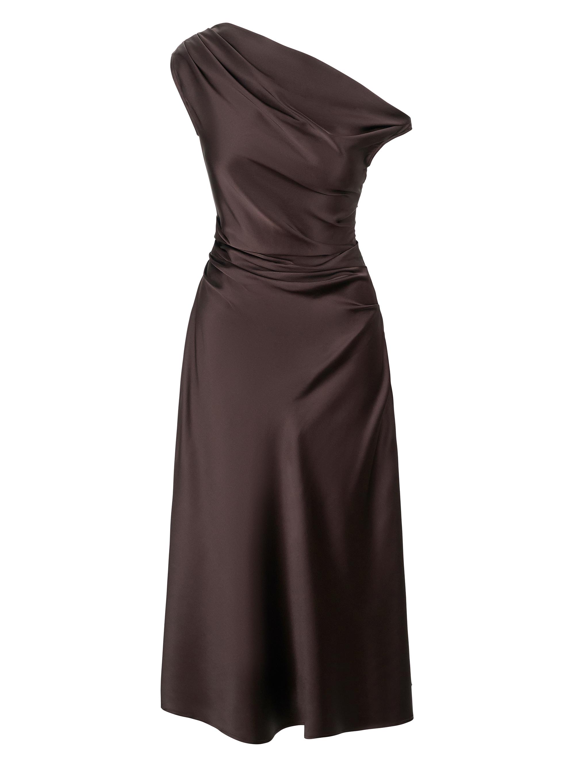 Staud Women's Phare Draped Stretch Silk Maxi Dress - Earth