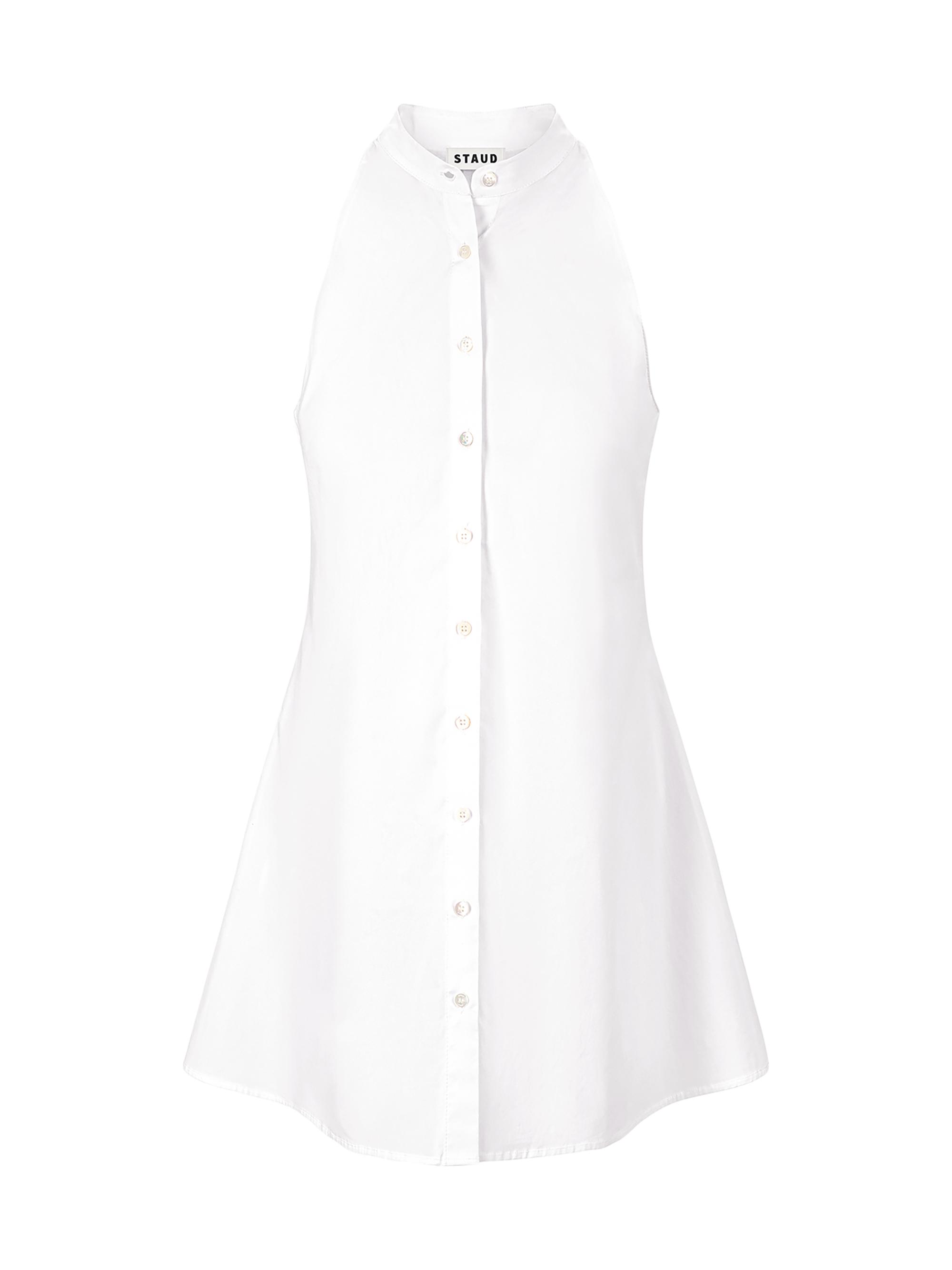 Staud Women's Shirley Cotton Poplin Halter Minidress - White