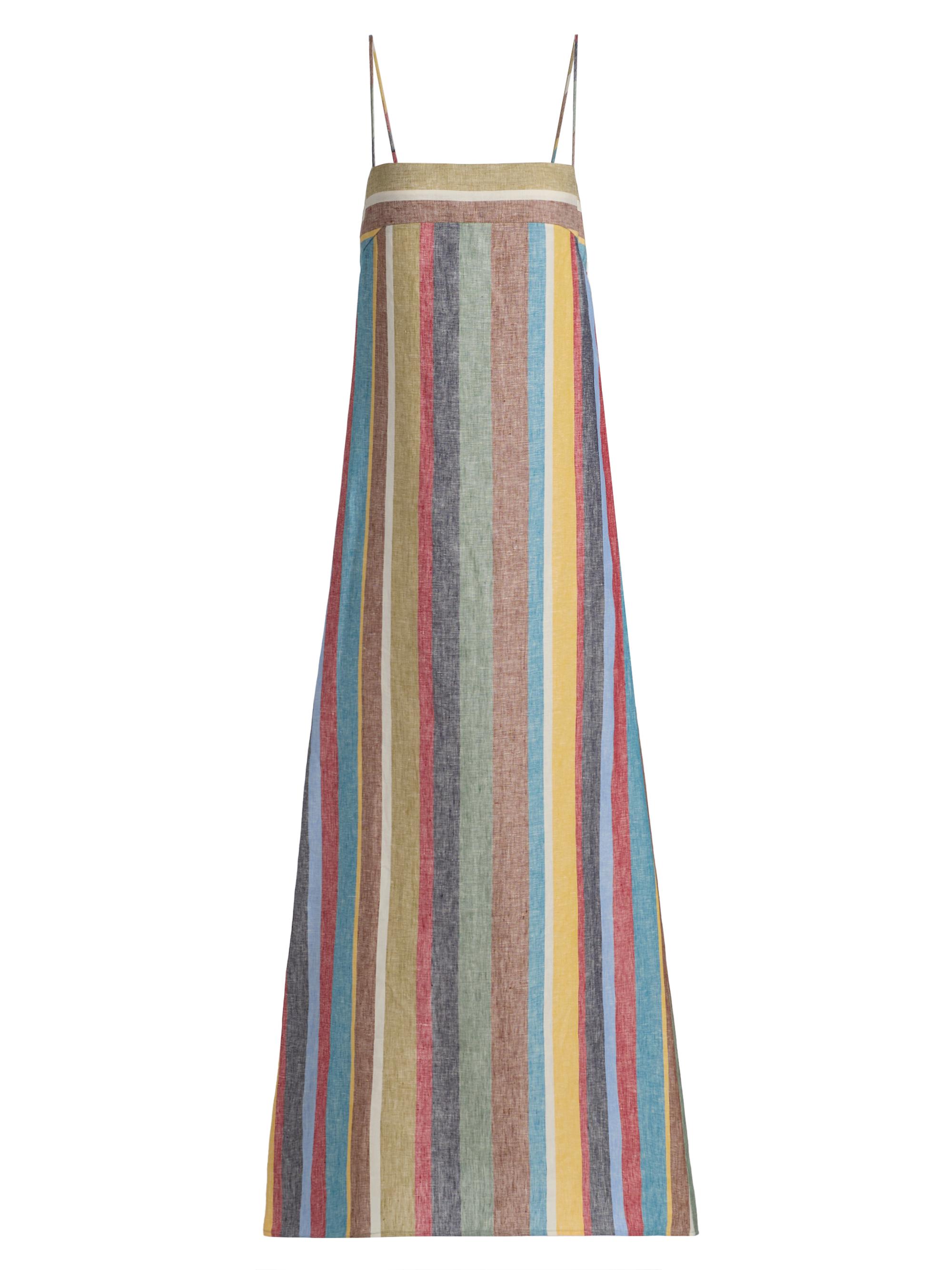 Staud Women's Laura Linen Maxi Dress - Market Stripe