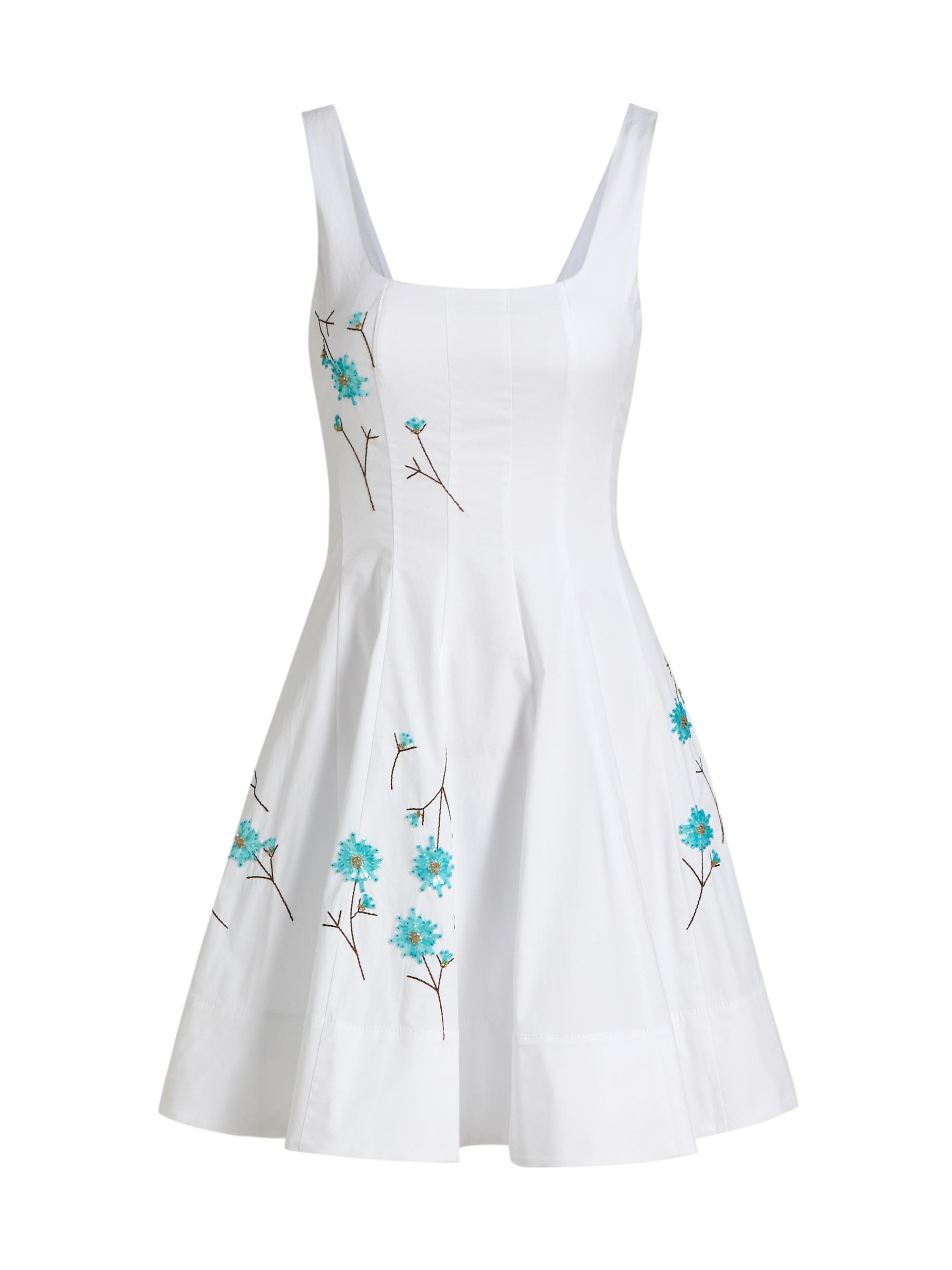 Staud Women's Wells Embellished Poplin Minidress - Dandelion White