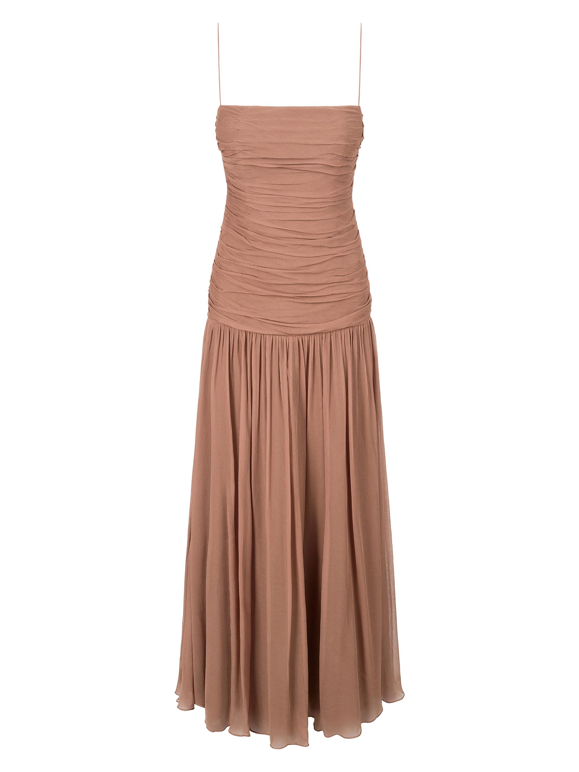 Staud Women's Dalton Shirred Drop-Waist Maxi Dress - Mocha