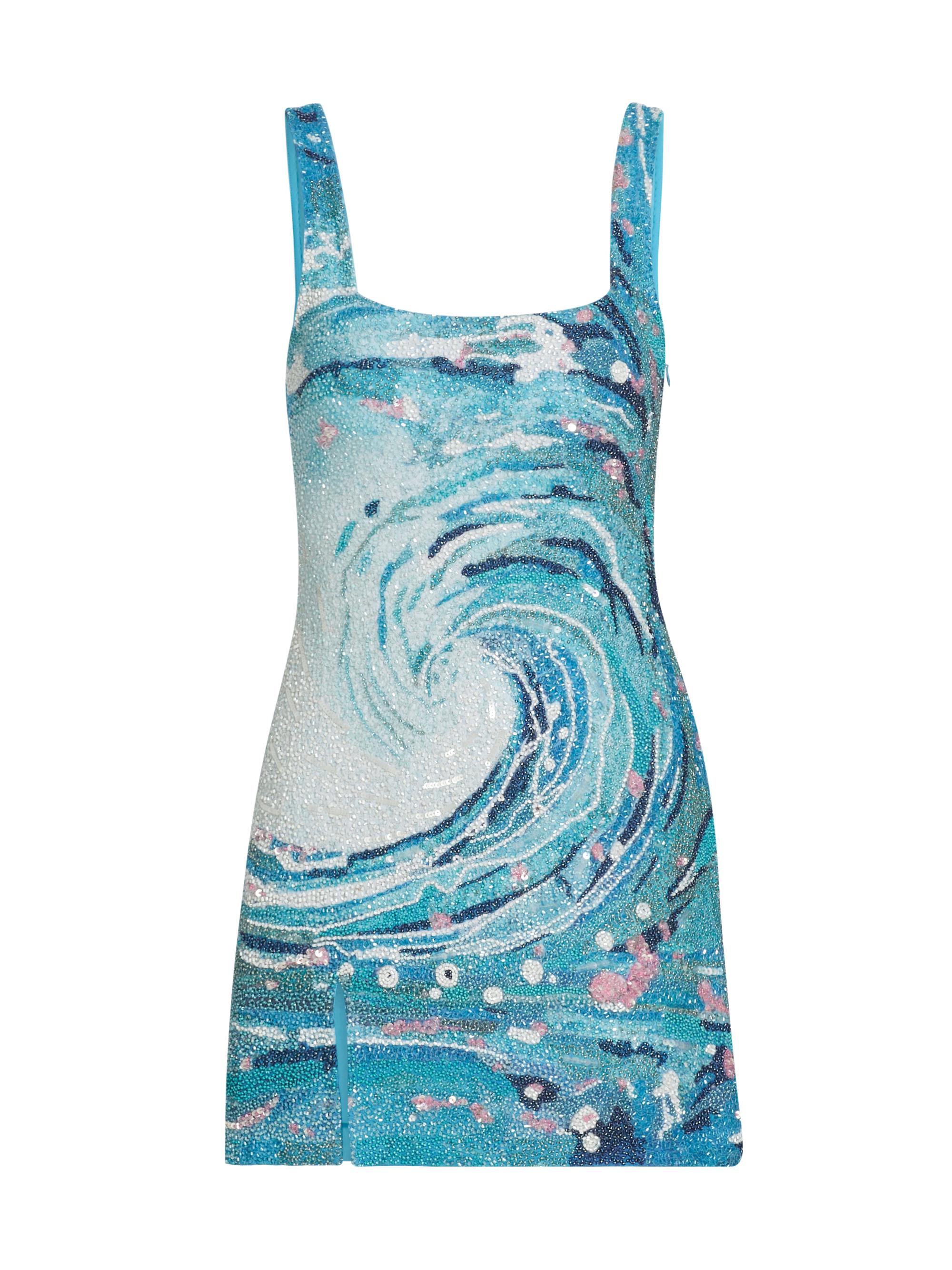 Staud Women's Le Sable Beaded Minidress - Tidal Wave