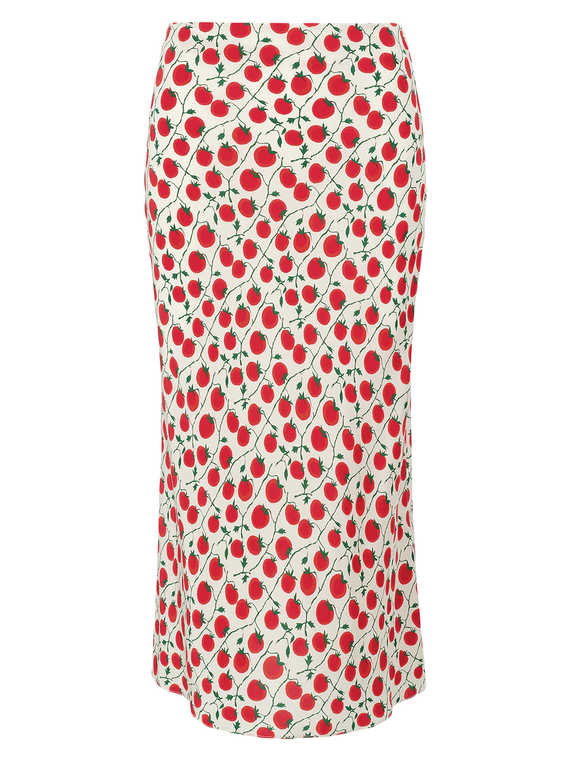 Staud Women's Angela Printed Bias-Cut Crepe Midi-Skirt - On The Vine Roma