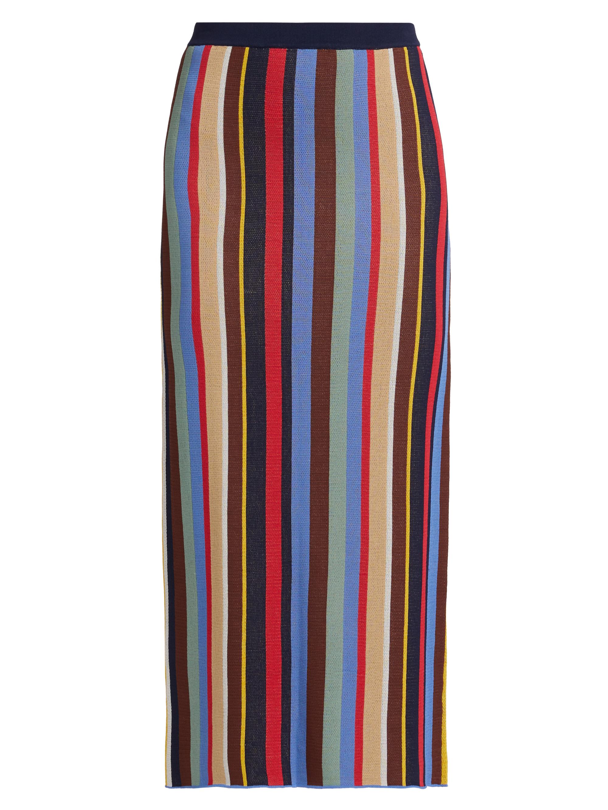 Staud Women's Karina Striped Knit Midi-Skirt - Market Stripe