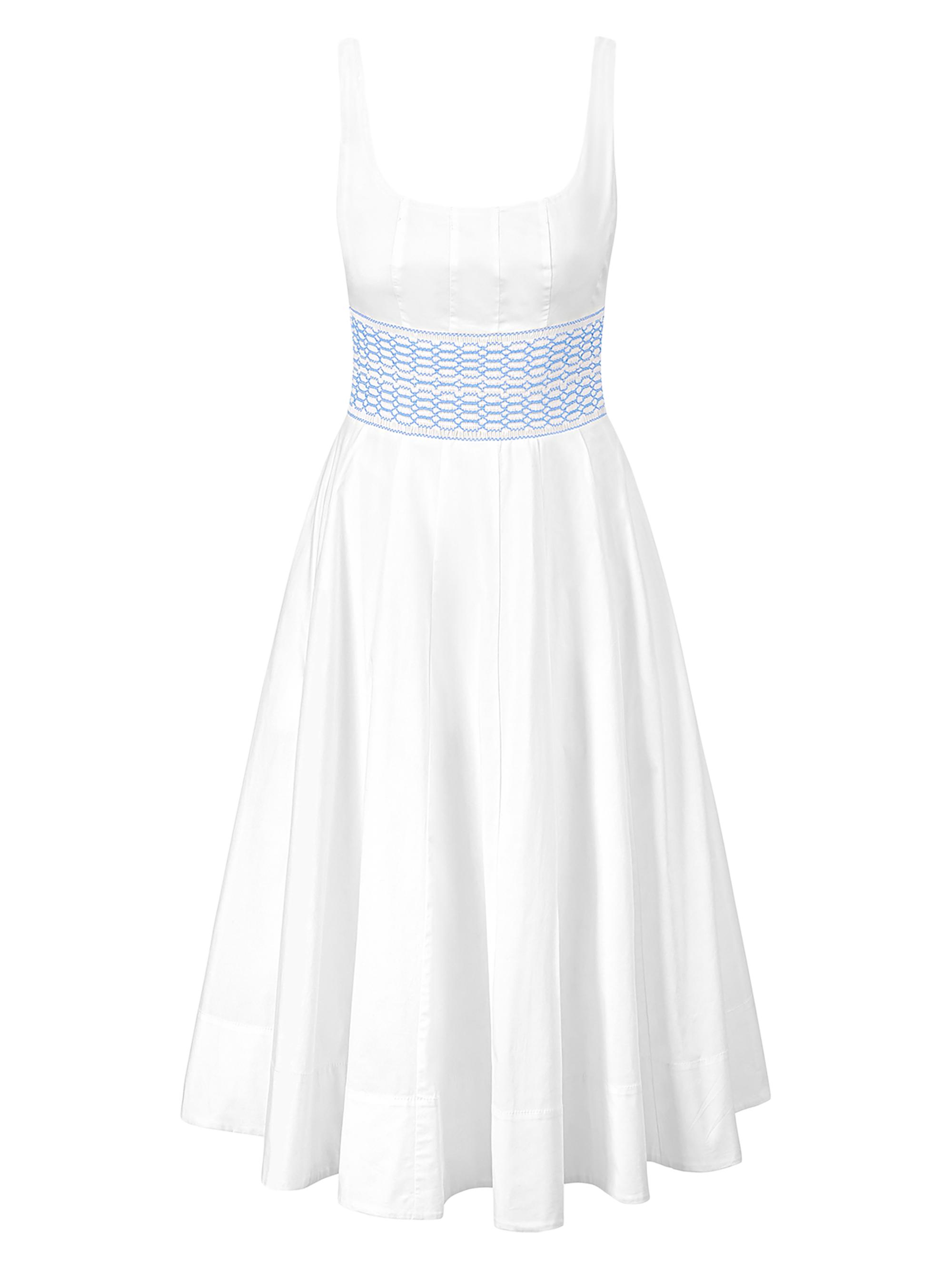 Staud Rig Cotton Poplin Fit & Flare Dress - White 50% Off | Vtir