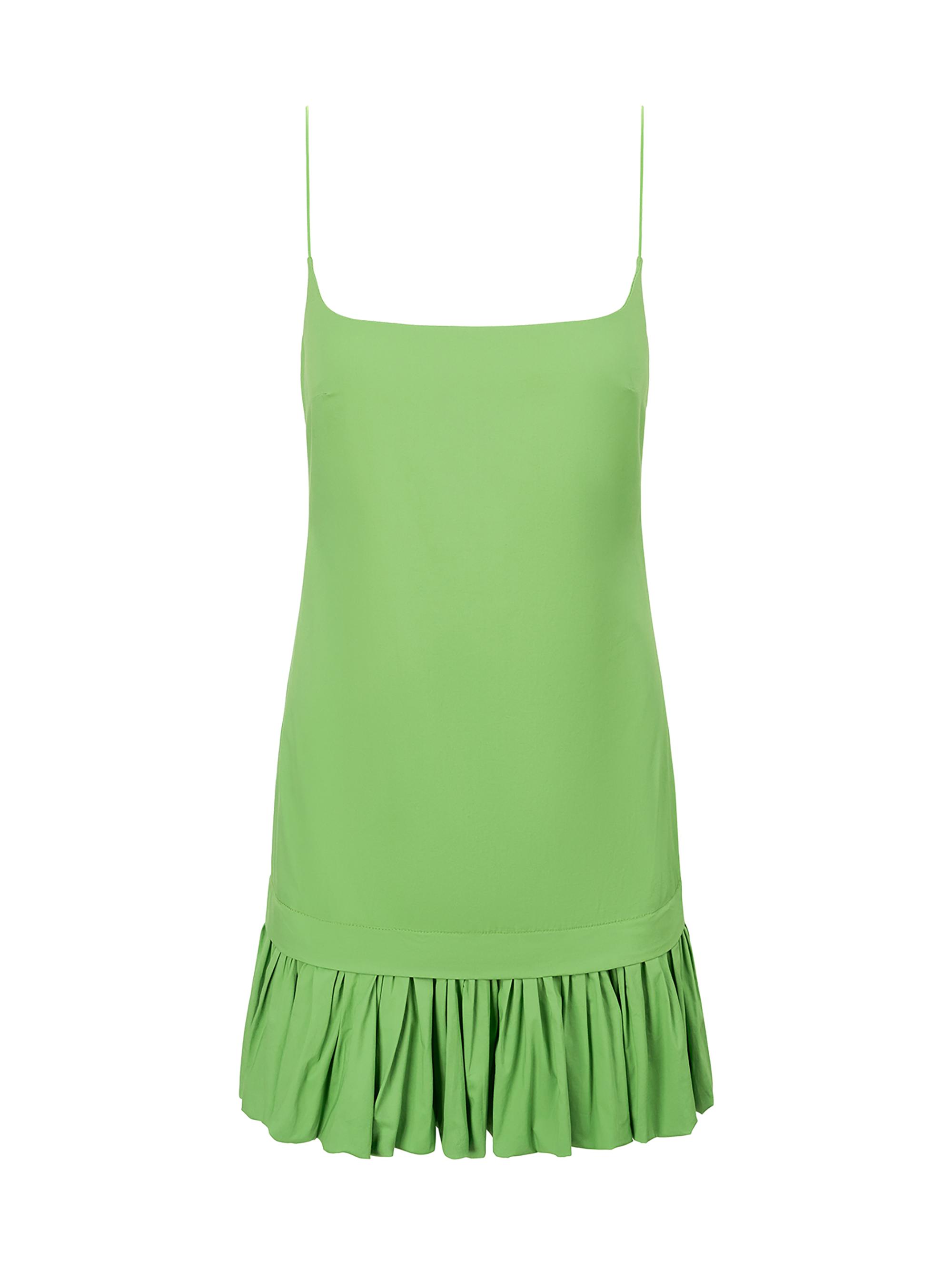 Staud Women's Ari Poplin Drop-Waist Minidress - Leaf