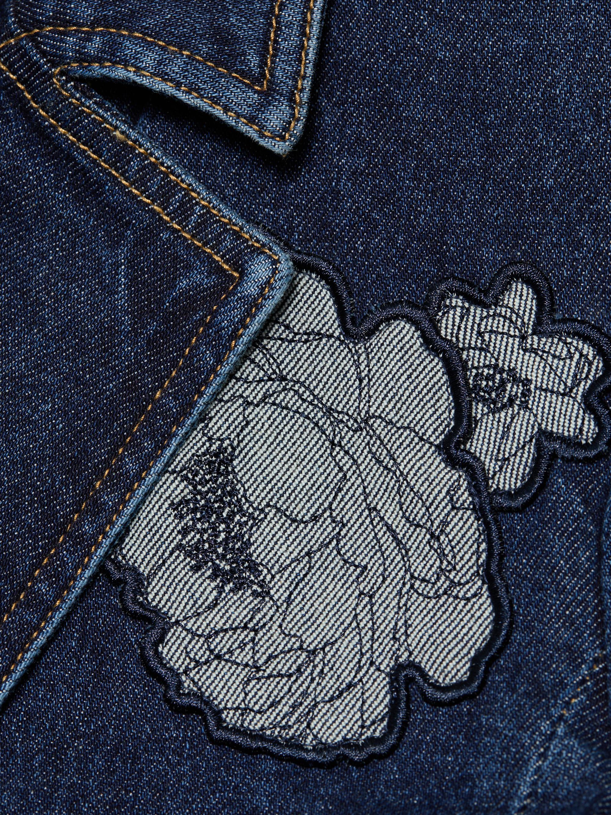 Cinq à Sept Milly Floral Appliqué Denim Jacket | Saks Fifth Avenue