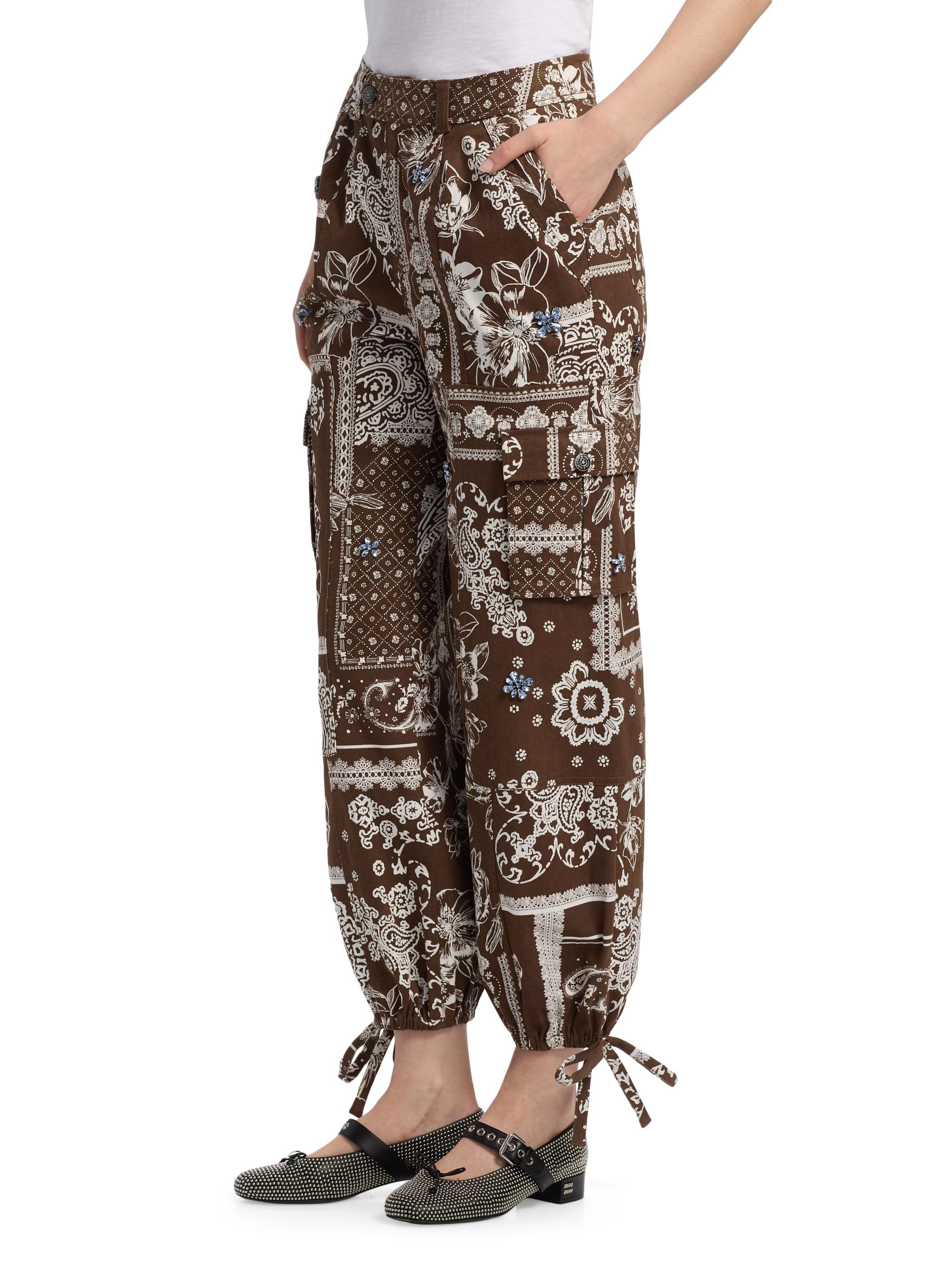 Cinq à Sept Zola Bandana Cotton Twill Military Pants | Saks Fifth