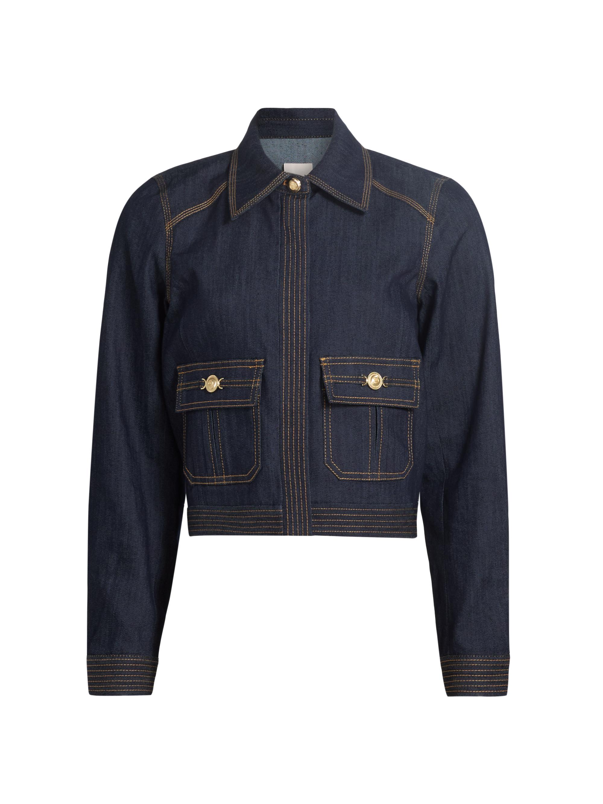 Cinq à Sept Lydie Boxy-Fit Denim Jacket | Saks Fifth Avenue