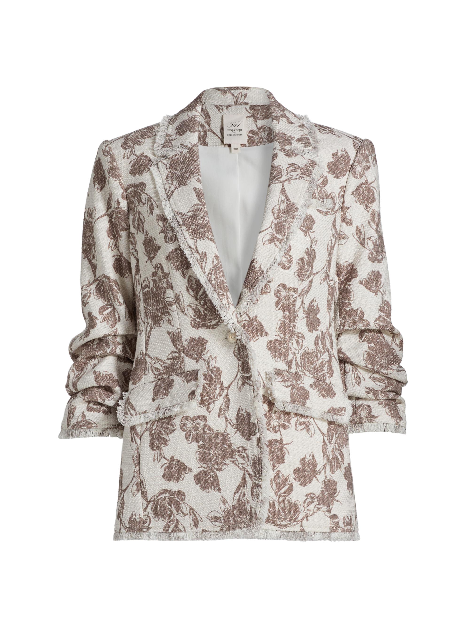 Cinq à Sept Women's Vivienne Khloe Floral Boucle Blazer -  Walnut Grey
