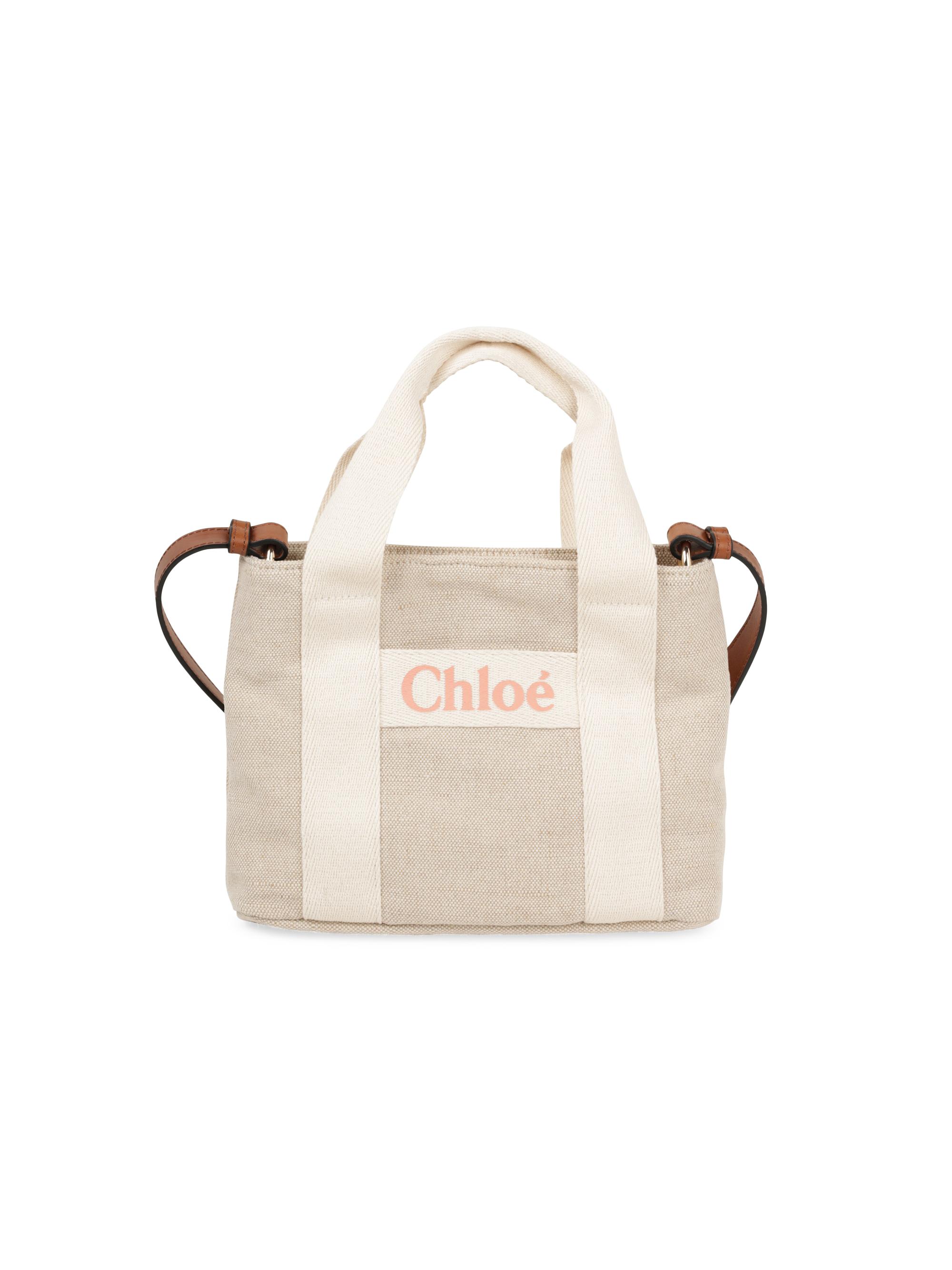 Chloé Girl's Mini Canvas Bag - Natural Pink