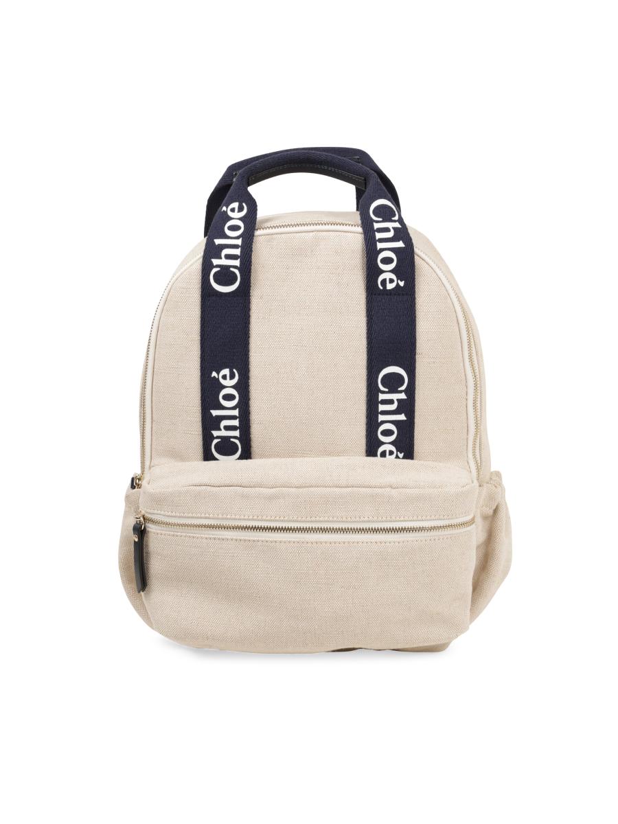 Chloé Canvas Leather Backpack Brown Logo CHLOE Canvas Logo Woody Backpack Sepia Brown 1355313