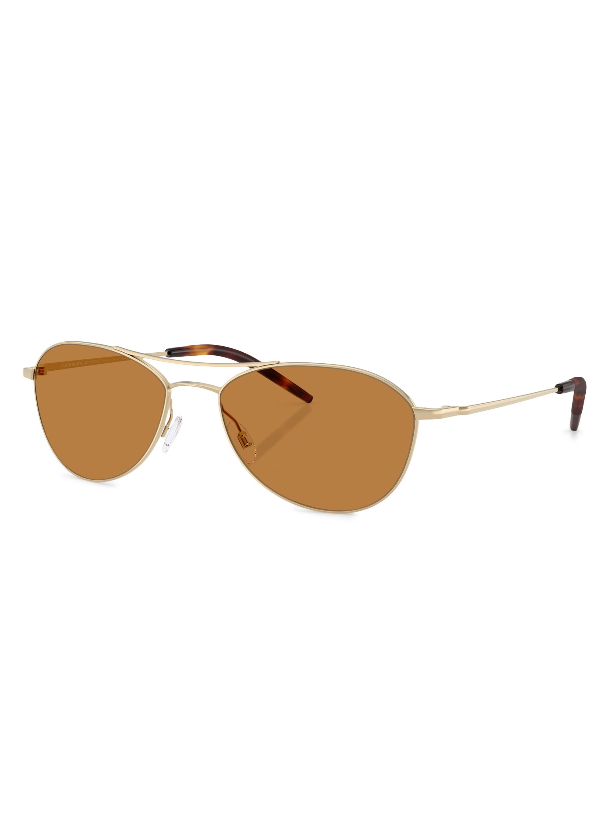 Oliver Peoples Women's Aero Ii 57MM Aviator Sunglasses - Gold Orange
