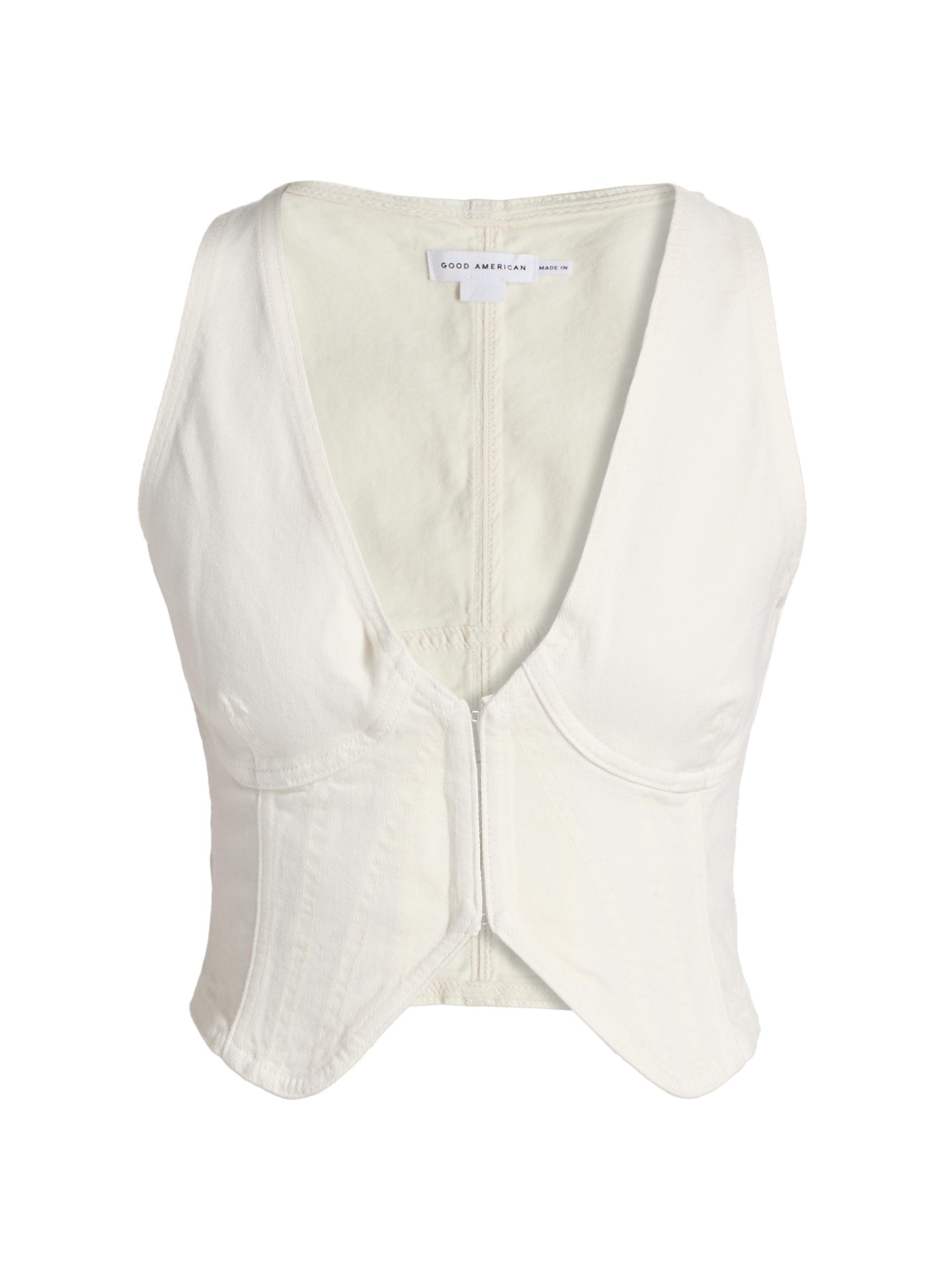 Good American Women's Denim Vest - Cloud White
