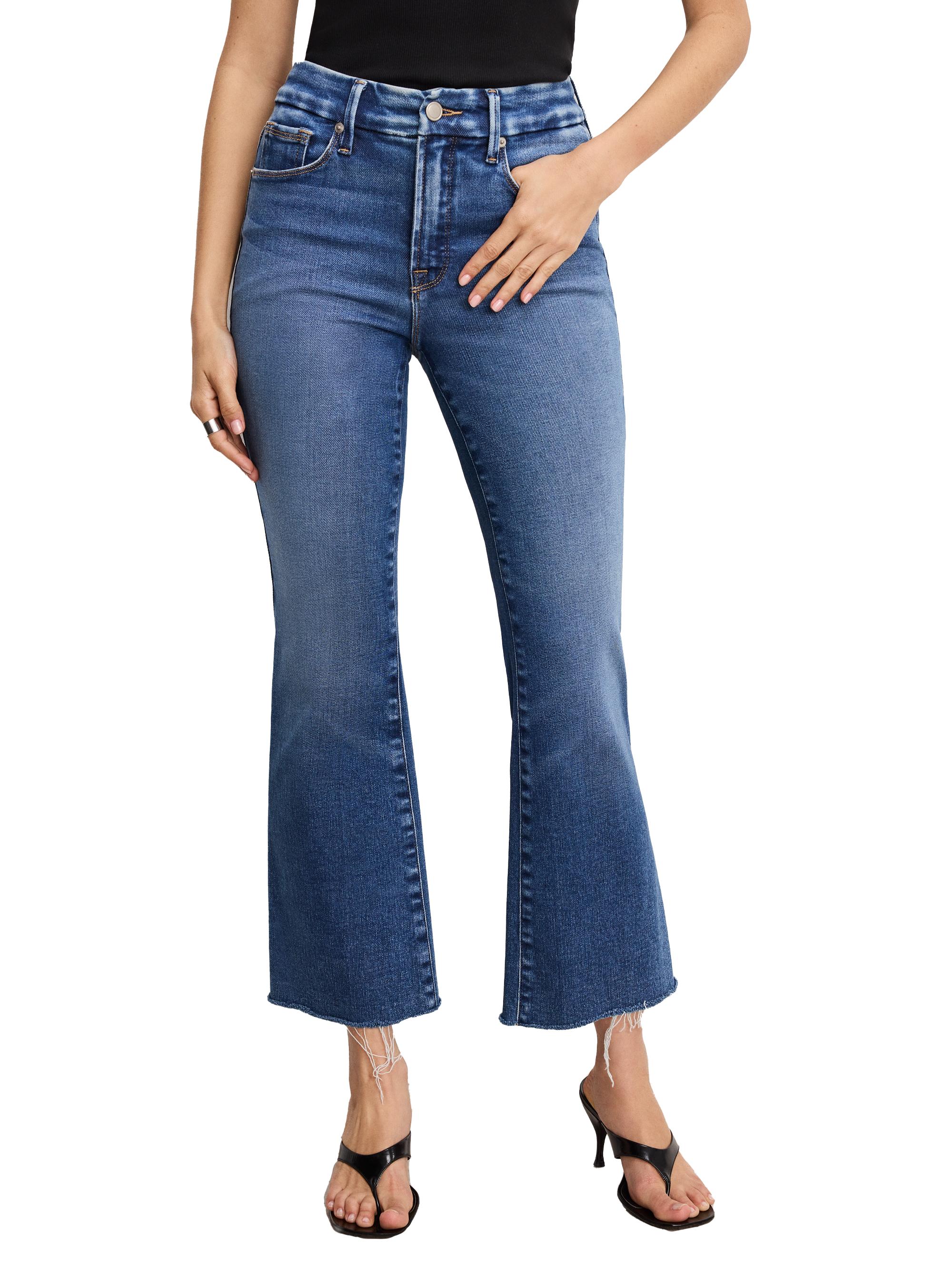 Good American Women's Soft Tech Good Legs Crop Mini Boot Jeans - Indigo