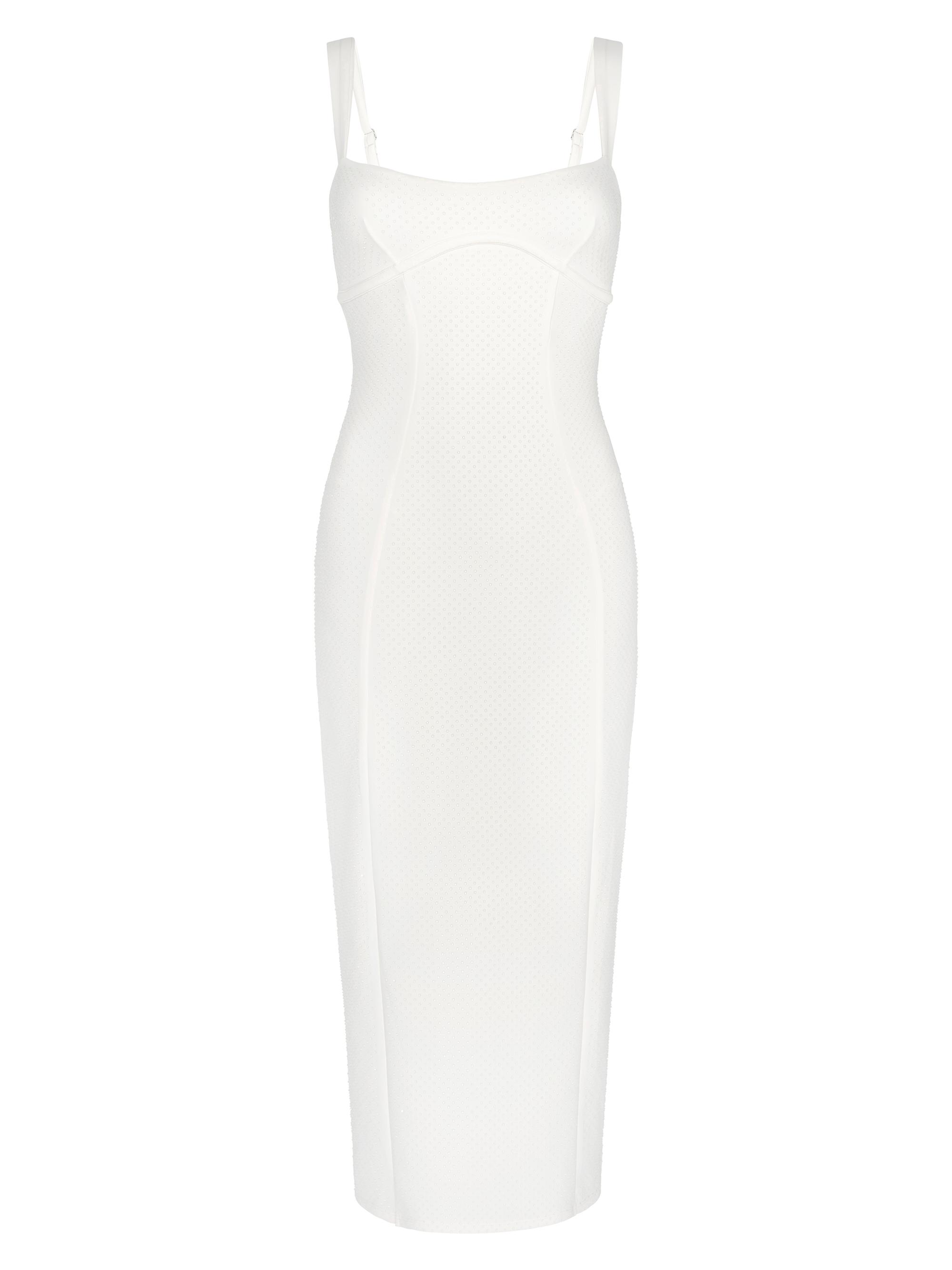 Good American Women's Sculpting Crystal Sweetheart Midi-Dress - Cloud White