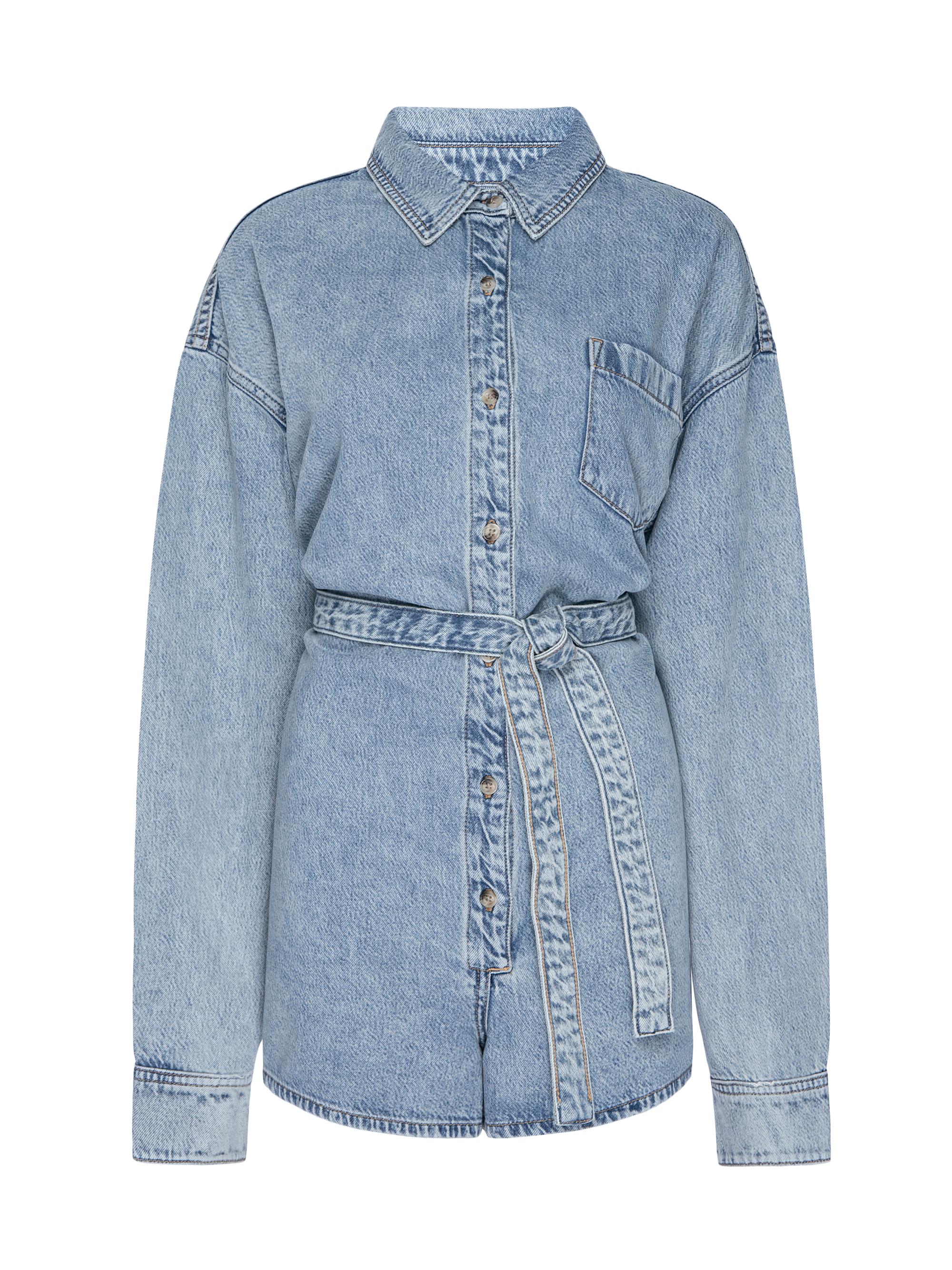 Good American Women's Weightless Long-Sleeve Denim Romper - Indigo