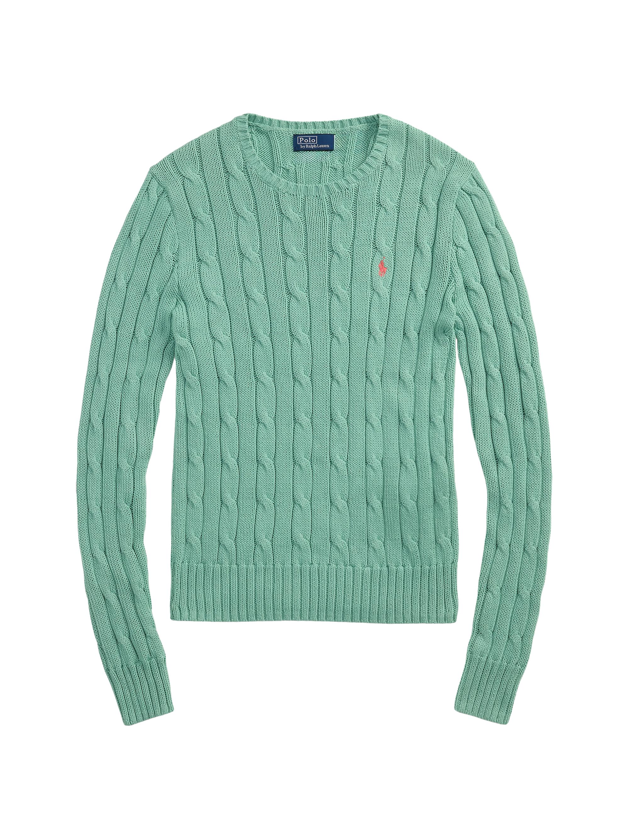 Polo Ralph Lauren Women's Cable-Knit Cotton Crewneck Sweater - Green
