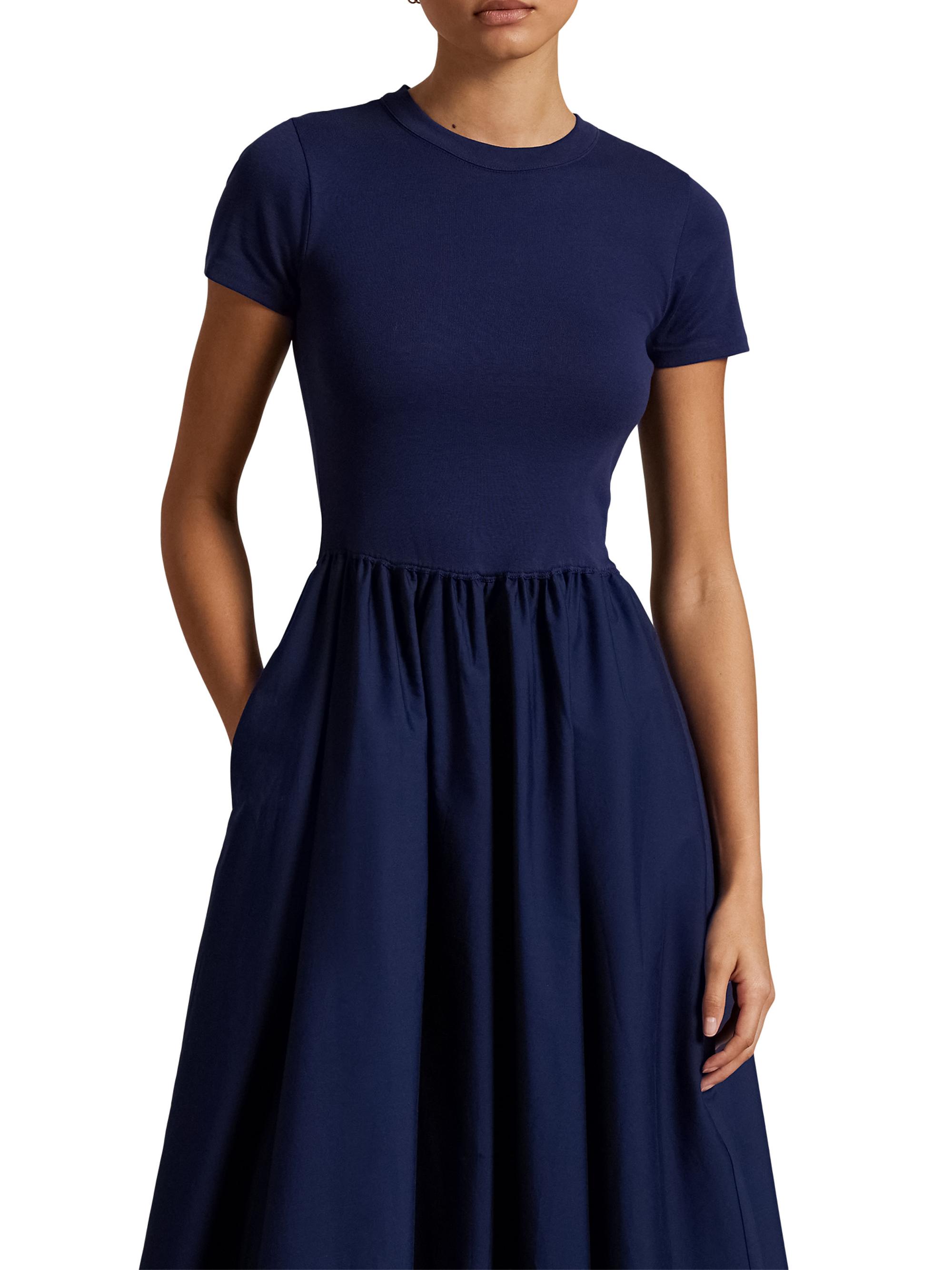 Polo Ralph Lauren Cotton Short-Sleeve Midi-Dress | Saks Fifth Avenue