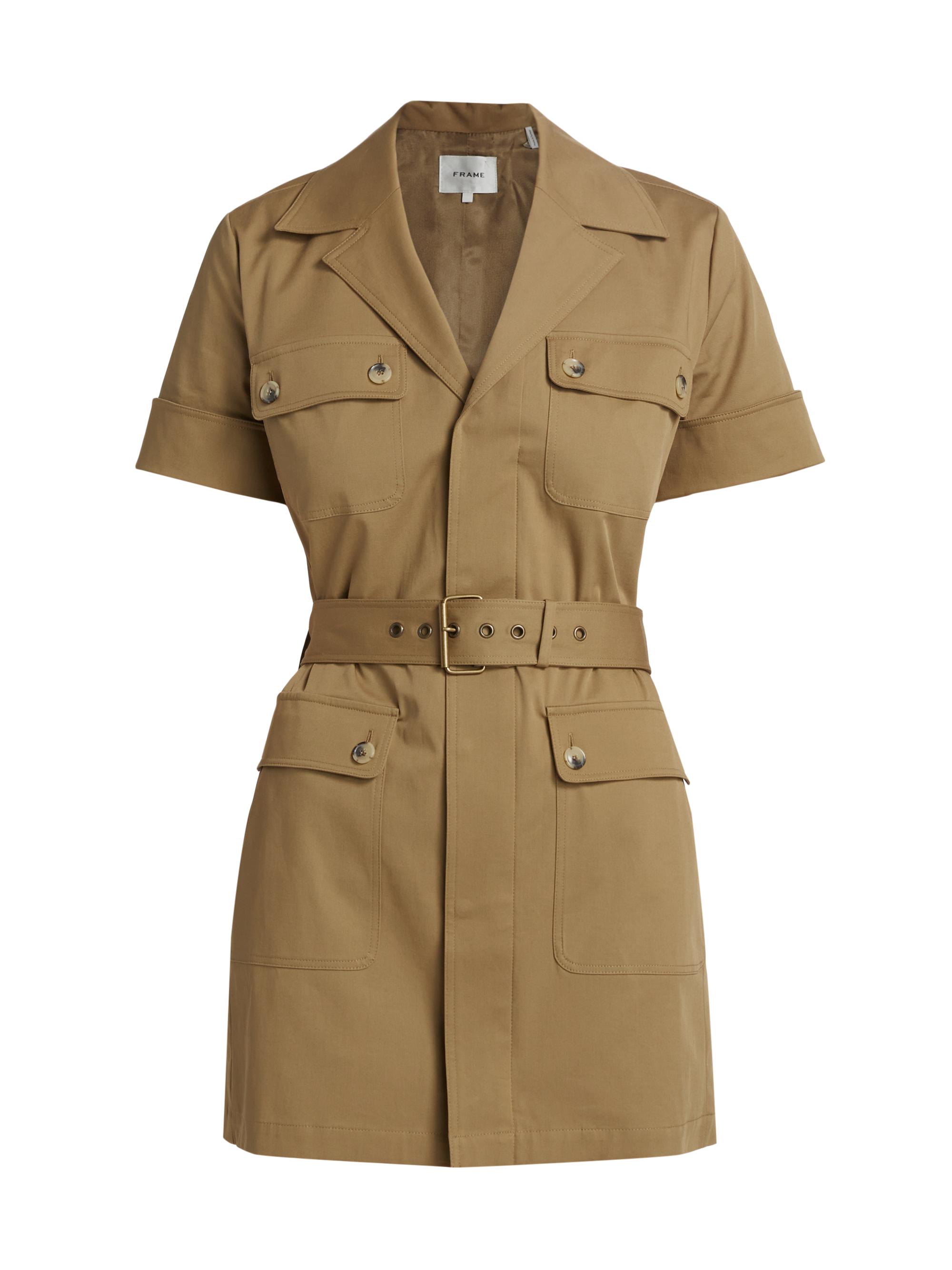 Frame Women's The Utility Stretch Cotton Minidress - Khaki Tan
