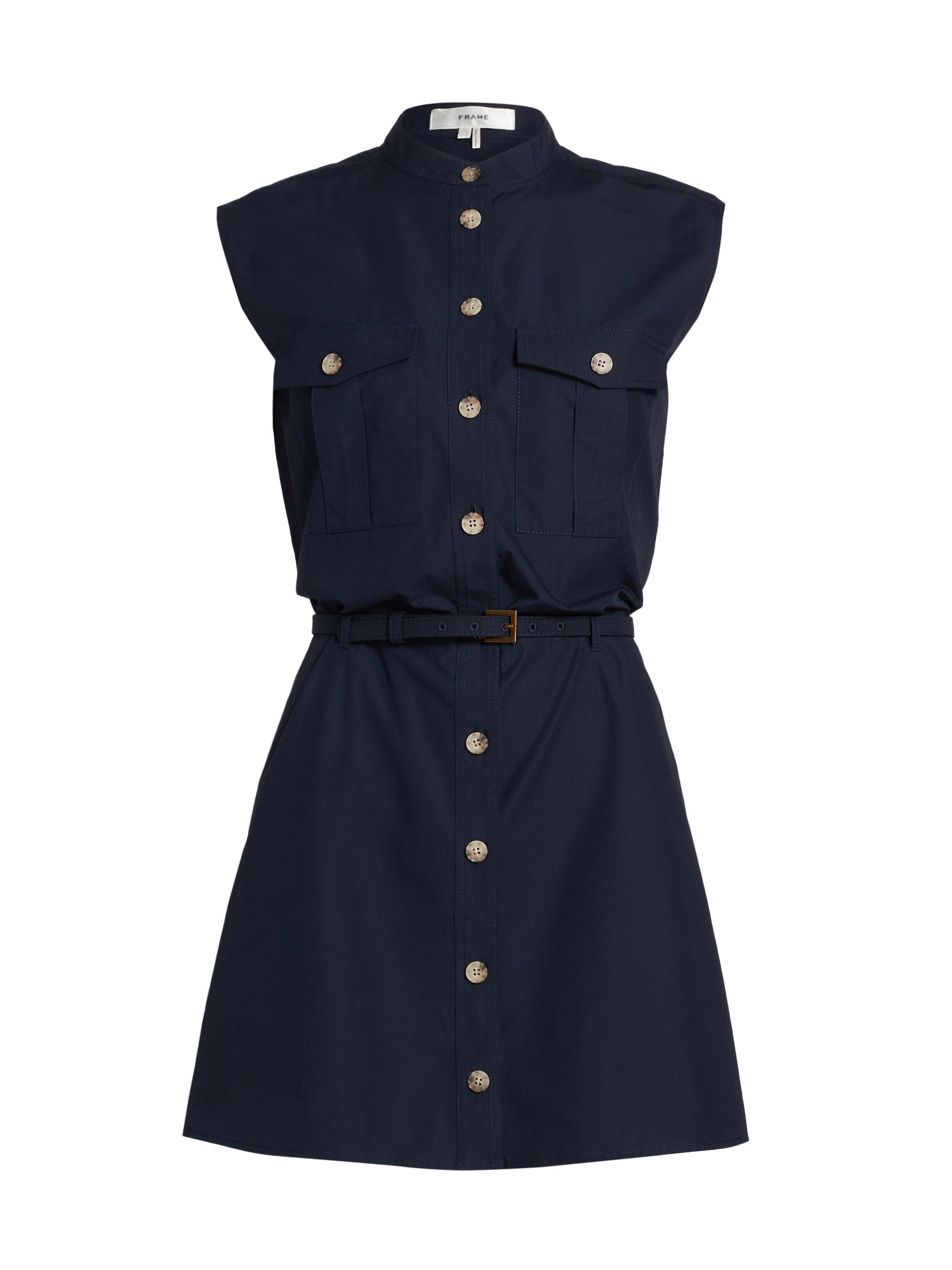Frame Women's The Safari Cotton A-Line Minidress - Navy