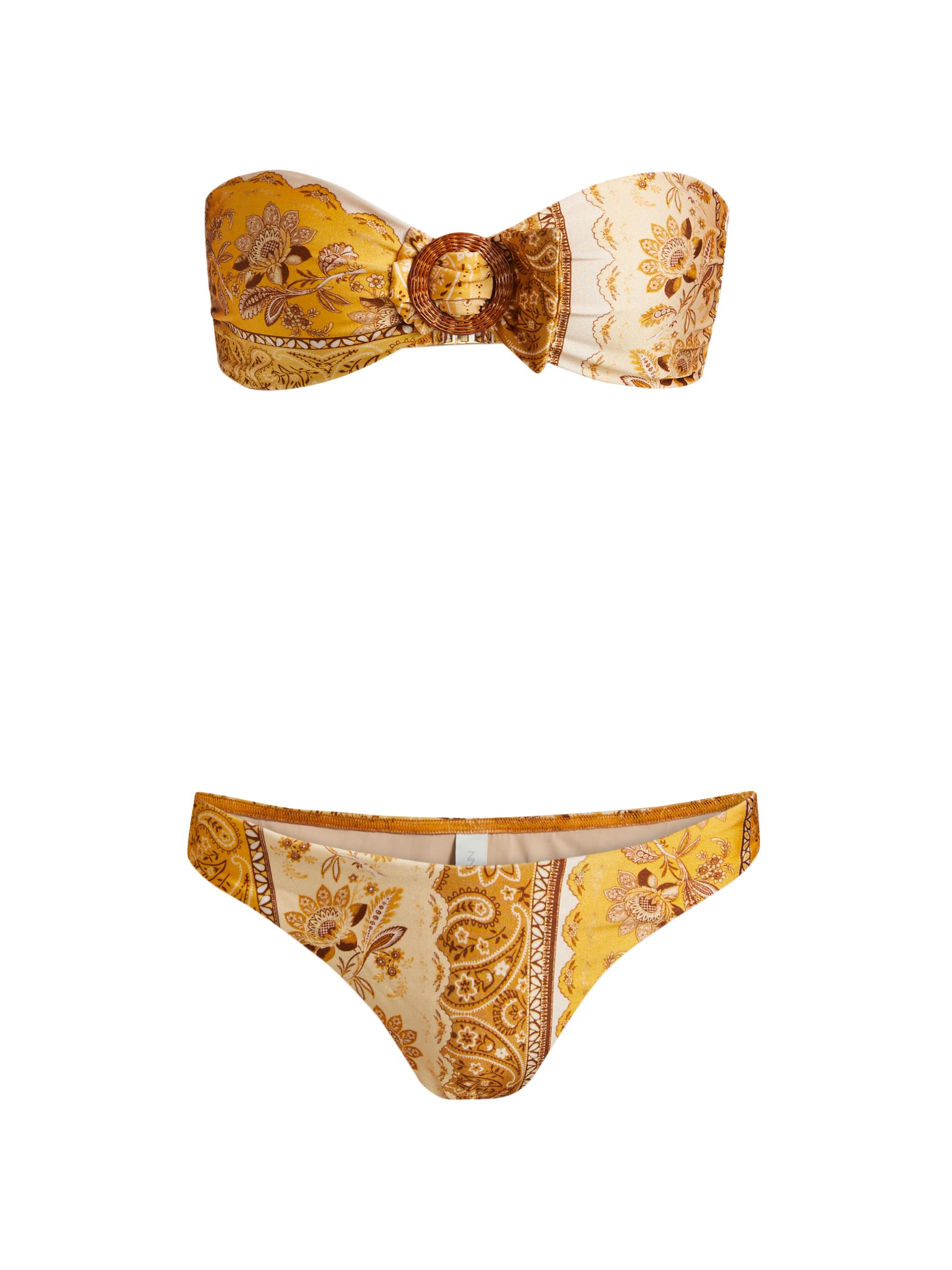 Zimmermann Women's Lucky Bamboo Paisley Bikini - Mustard Bandana