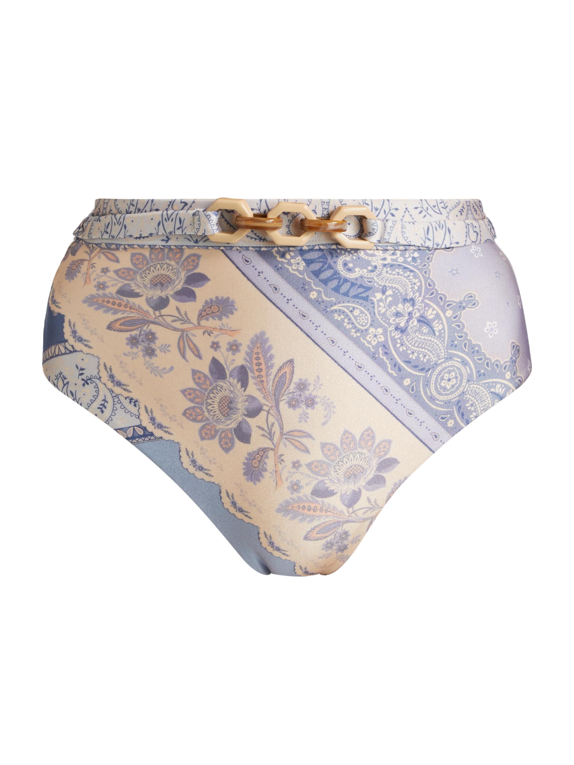 Zimmermann Women's Lucky Mixed Print Bikini Bottom - Blue Bandana