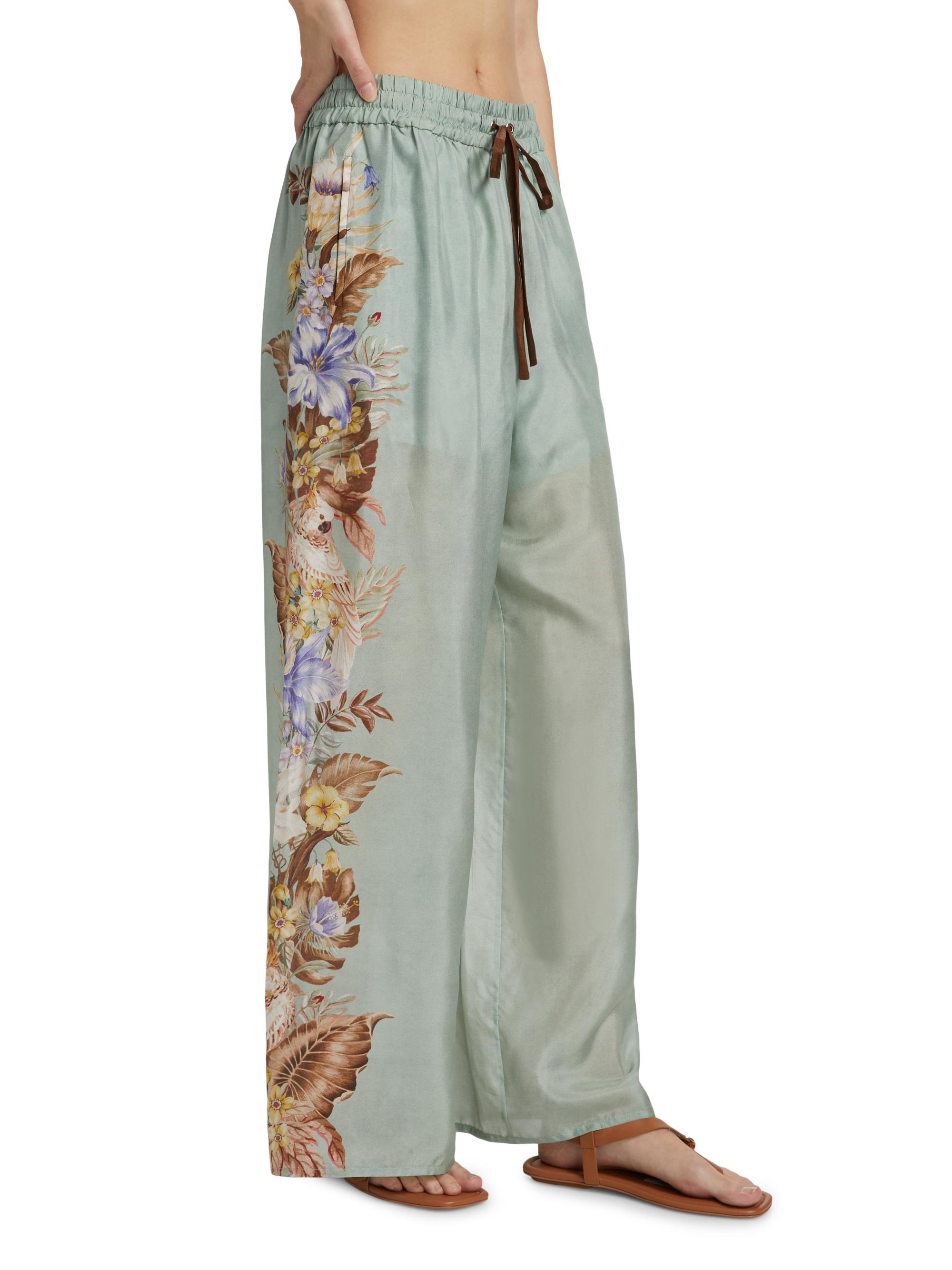Zimmermann Coco Floral Silk Relaxed Cover-Up Pants | Saks Fifth Avenue