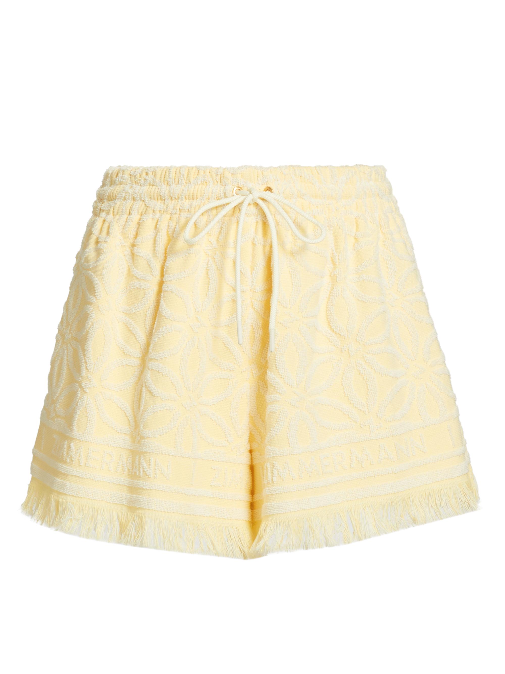 Zimmermann Women's Coco Cotton Towelling Shorts - Yellow Cream