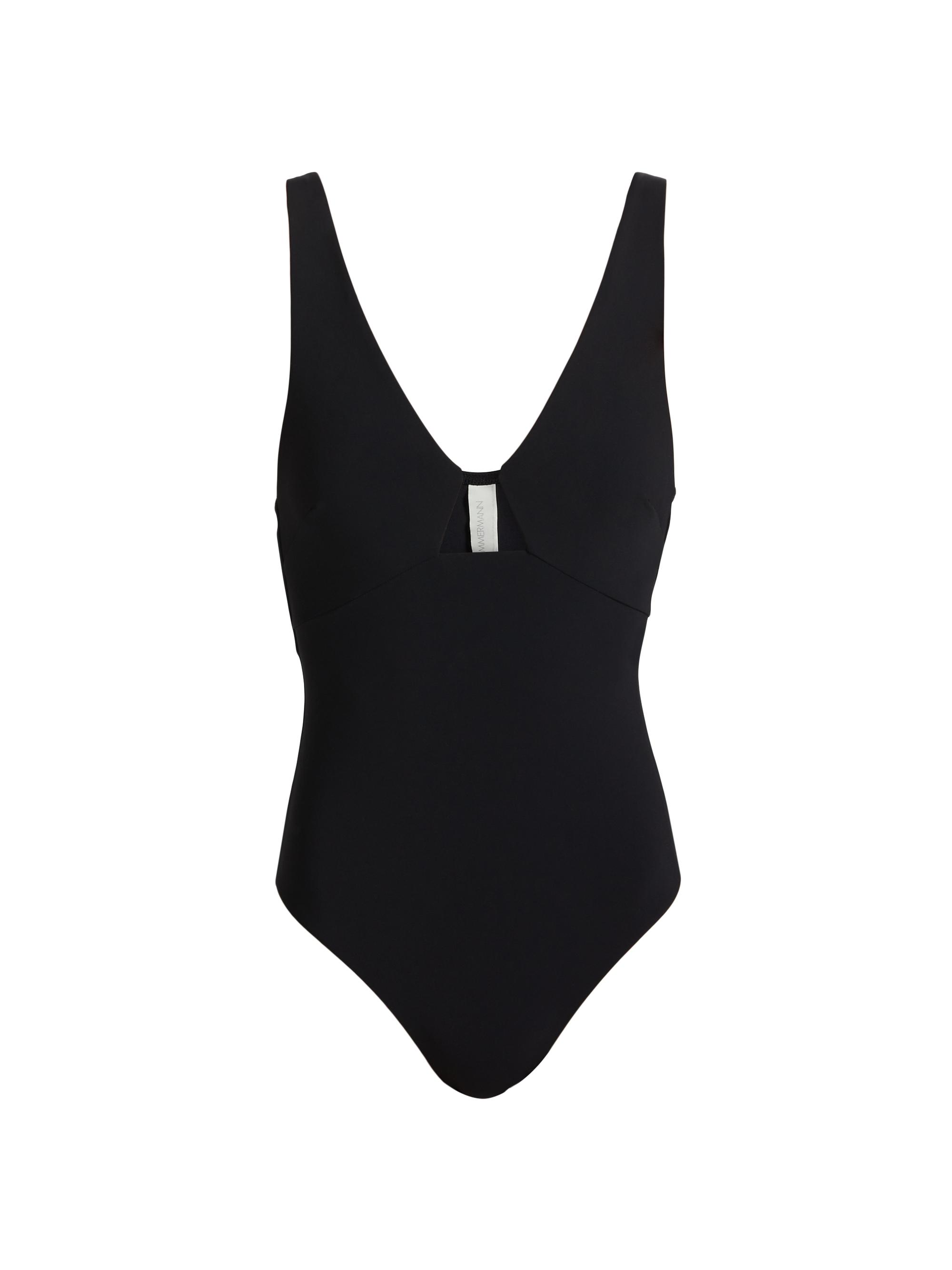 Zimmermann Women's Rhiannon Plunging Cut-Out One-Piece Swimsuit - Black