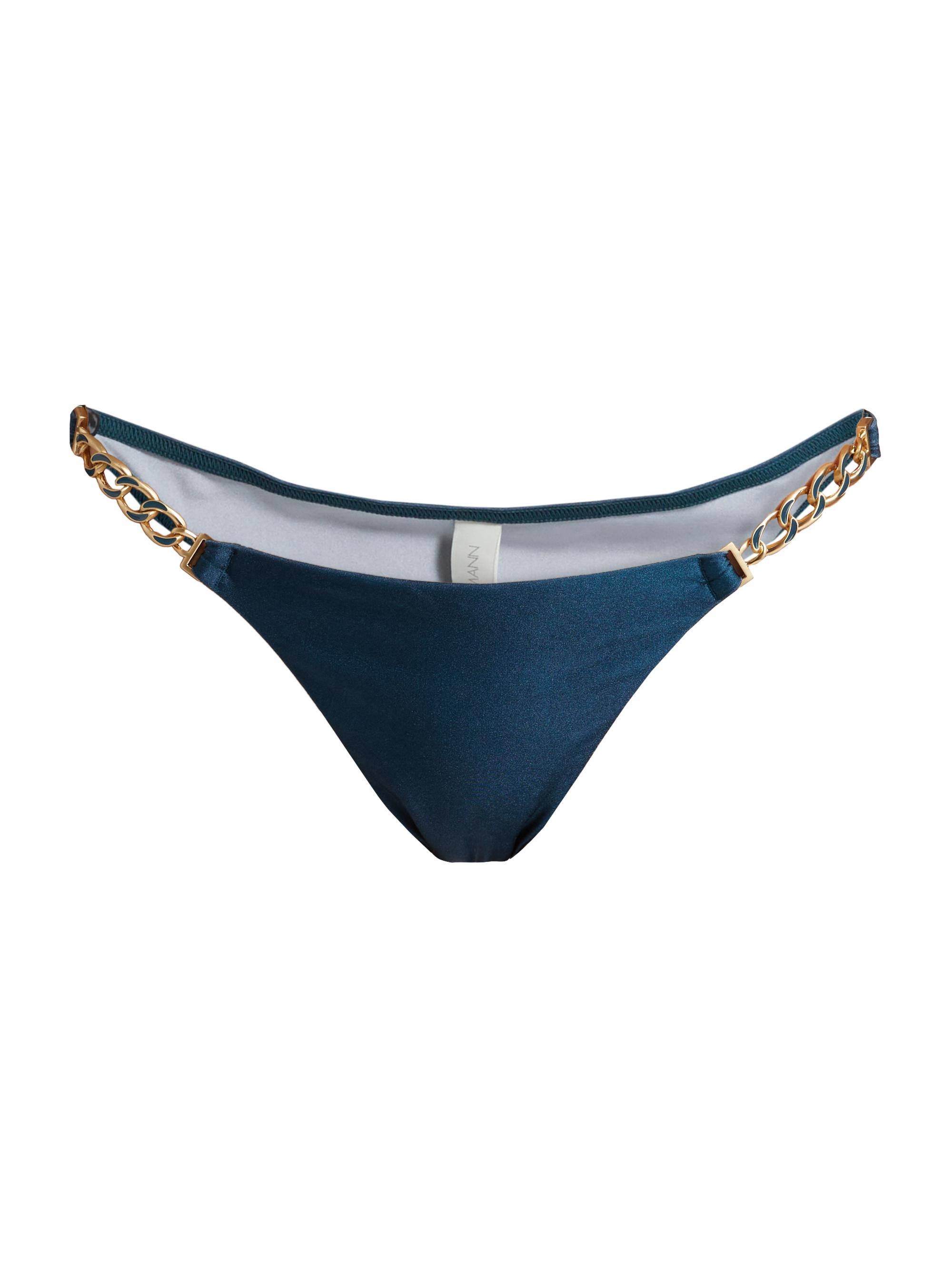 Zimmermann Women's Ascension Chain-Trimmed Bikini Bottom - Dark Blue