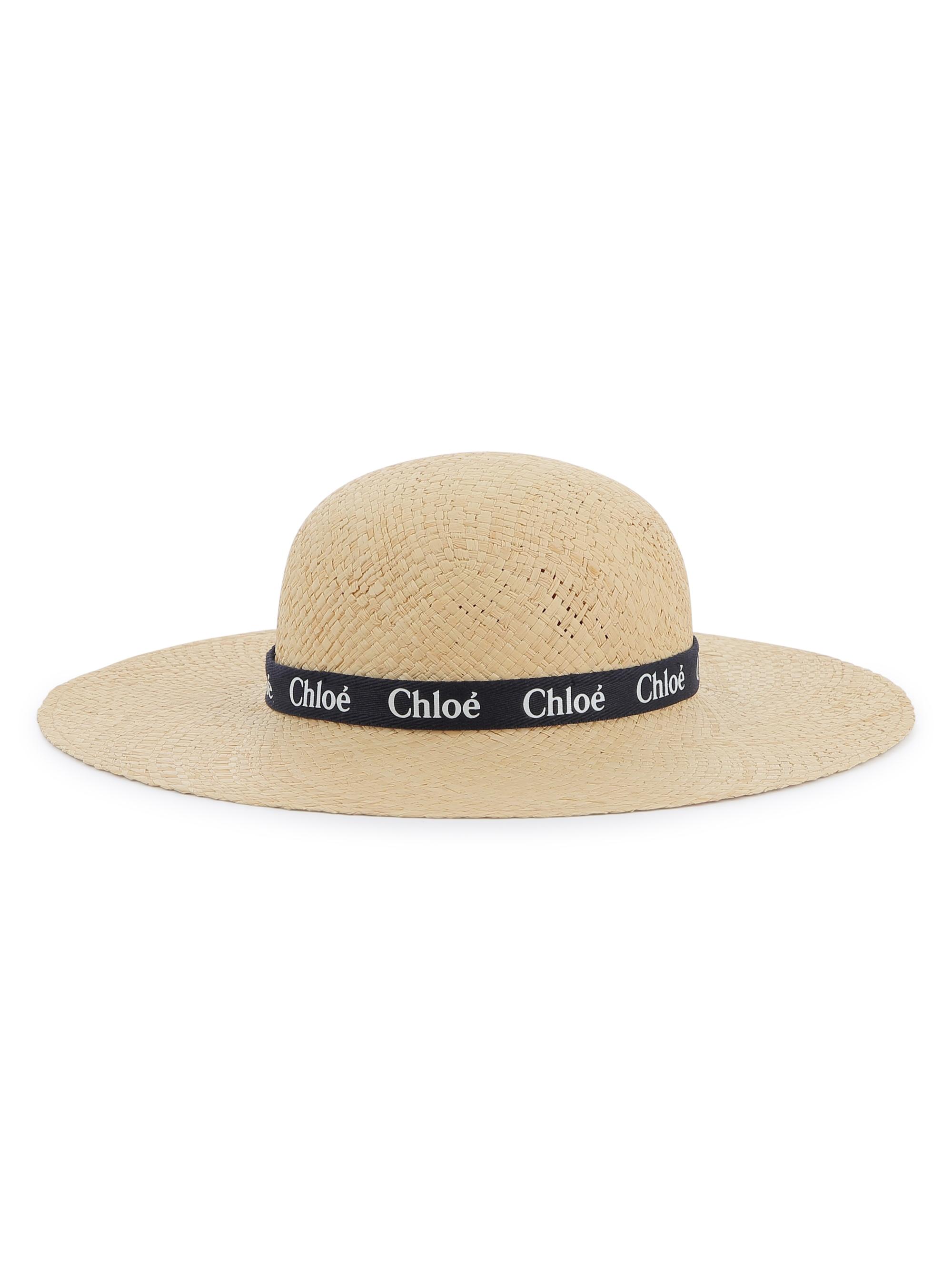 Chloé Logo Rafia Sun Hat - Natural