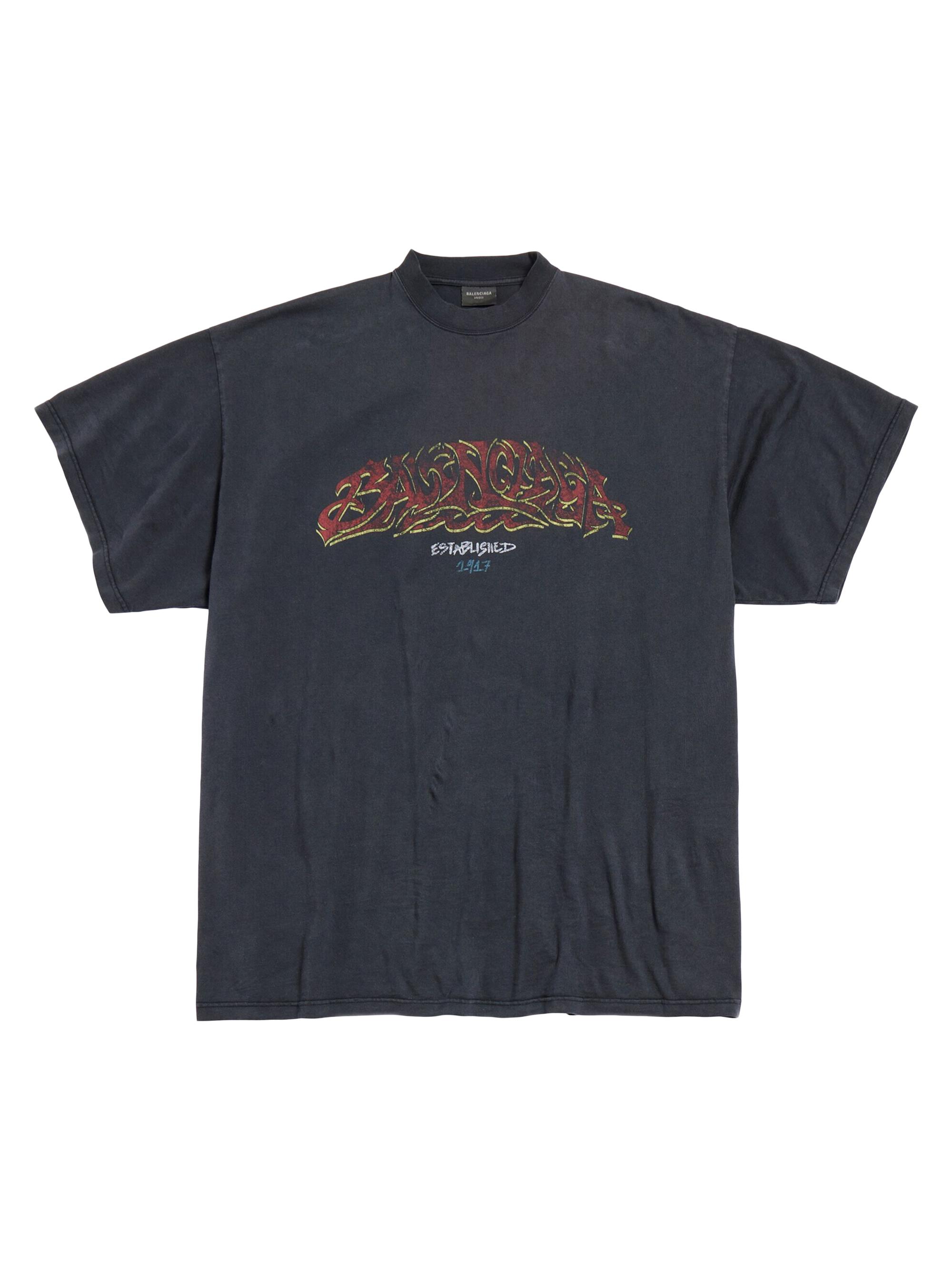 Balenciaga Offshore T-Shirt Oversized - Black Faded