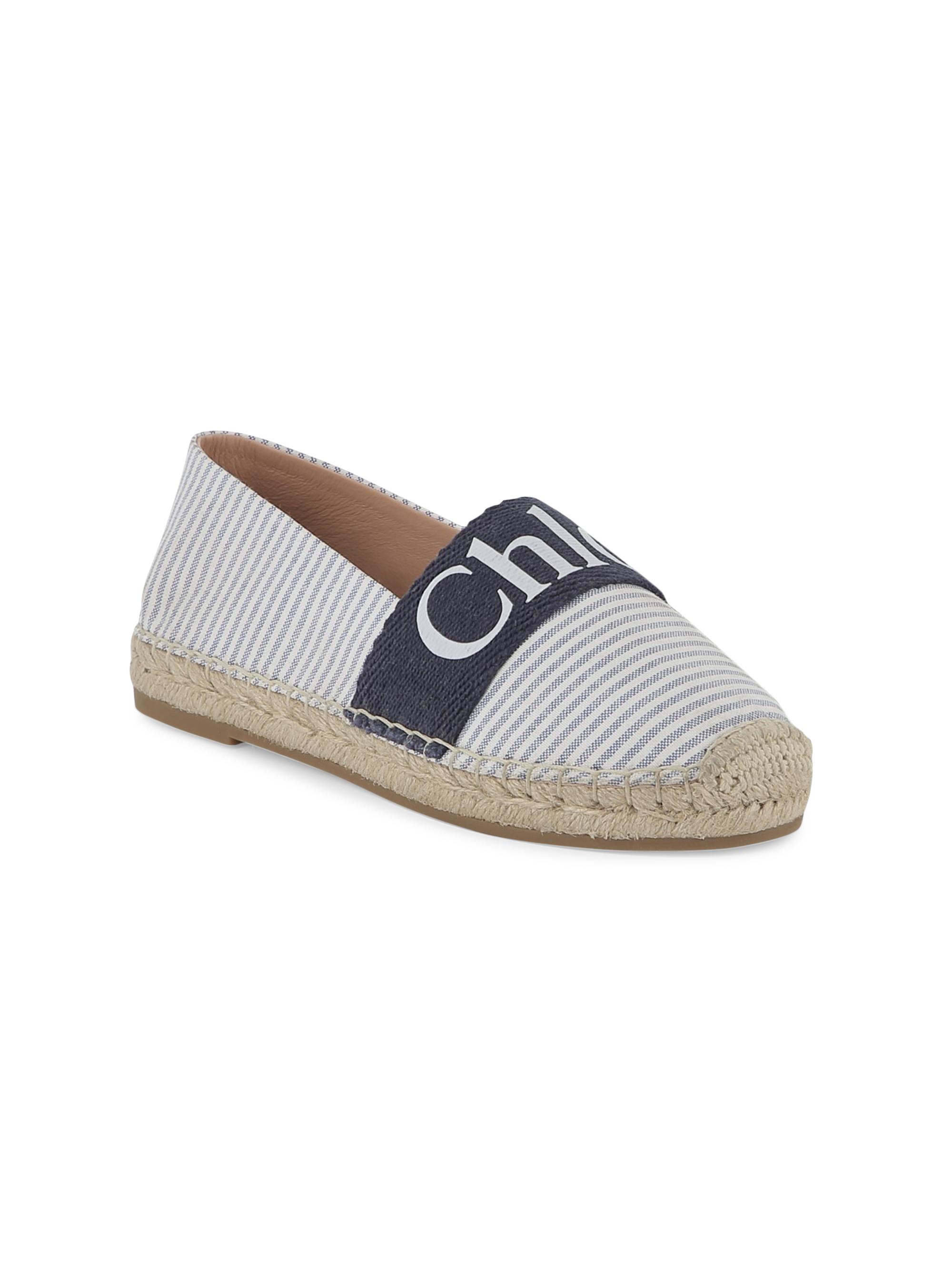 Chloé Little Girl's & Girl's Canvas Espadrille Flats - Blue White 12.5 (Child)